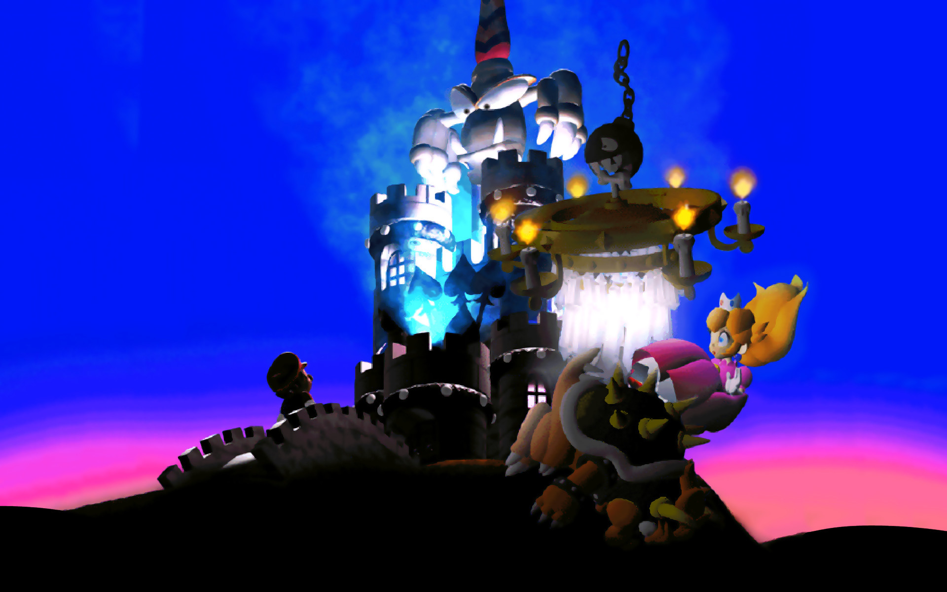 Castello di Bowser, Super Mario Galaxy, Notte, Bowser, 1920x1200, sfondo MacBook Pro