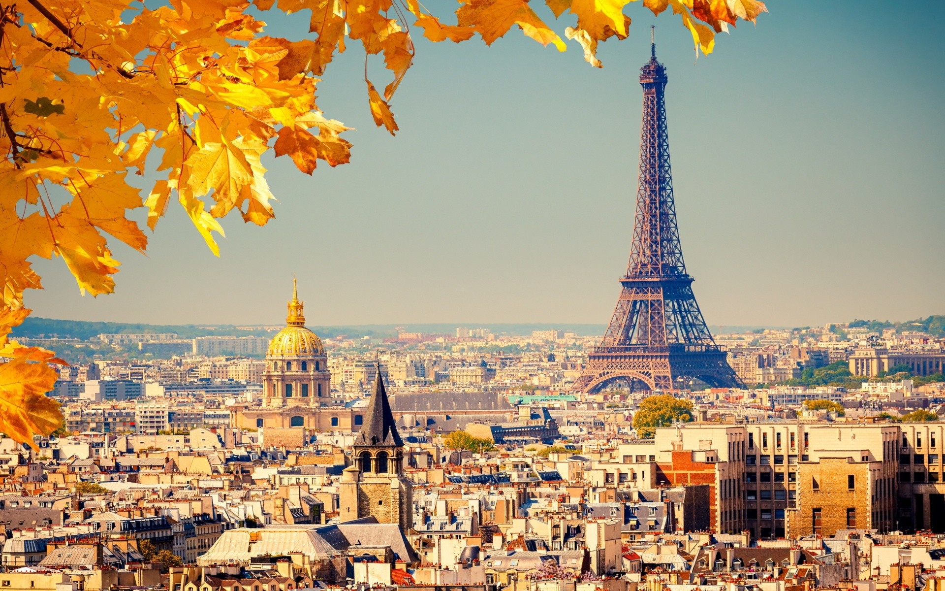 Torre Eiffel, Les Invalides, Parigi, Autunno, 1920x1200, sfondo MacBook Pro