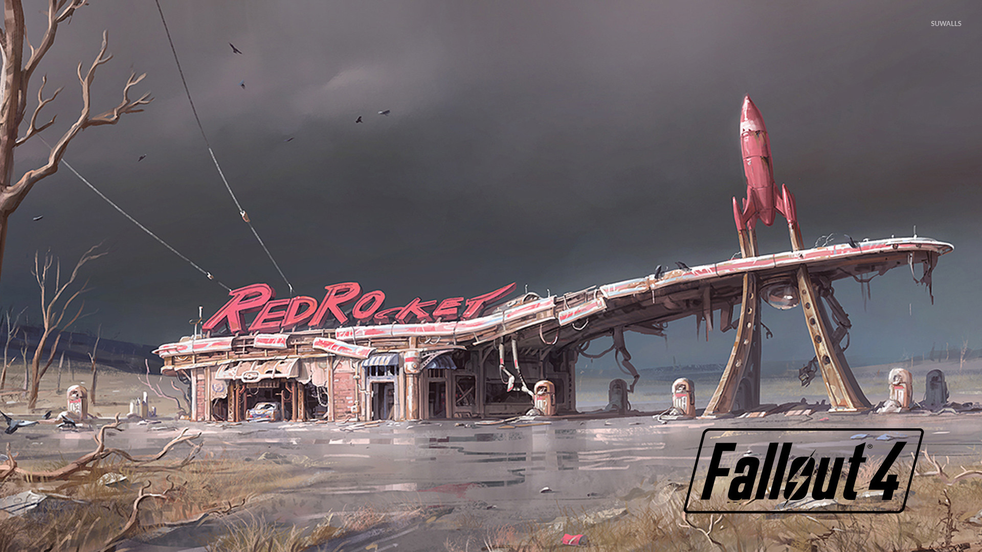 Red Rocket, Fallout 4, Logo, Concept art, 1920x1080, immagine di sfondo