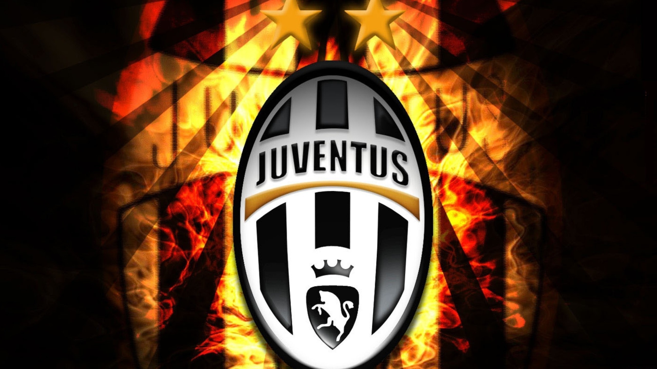 Juventus, Stemma, Fiamme, Stelle, 2K, sfondo per PC e portatile