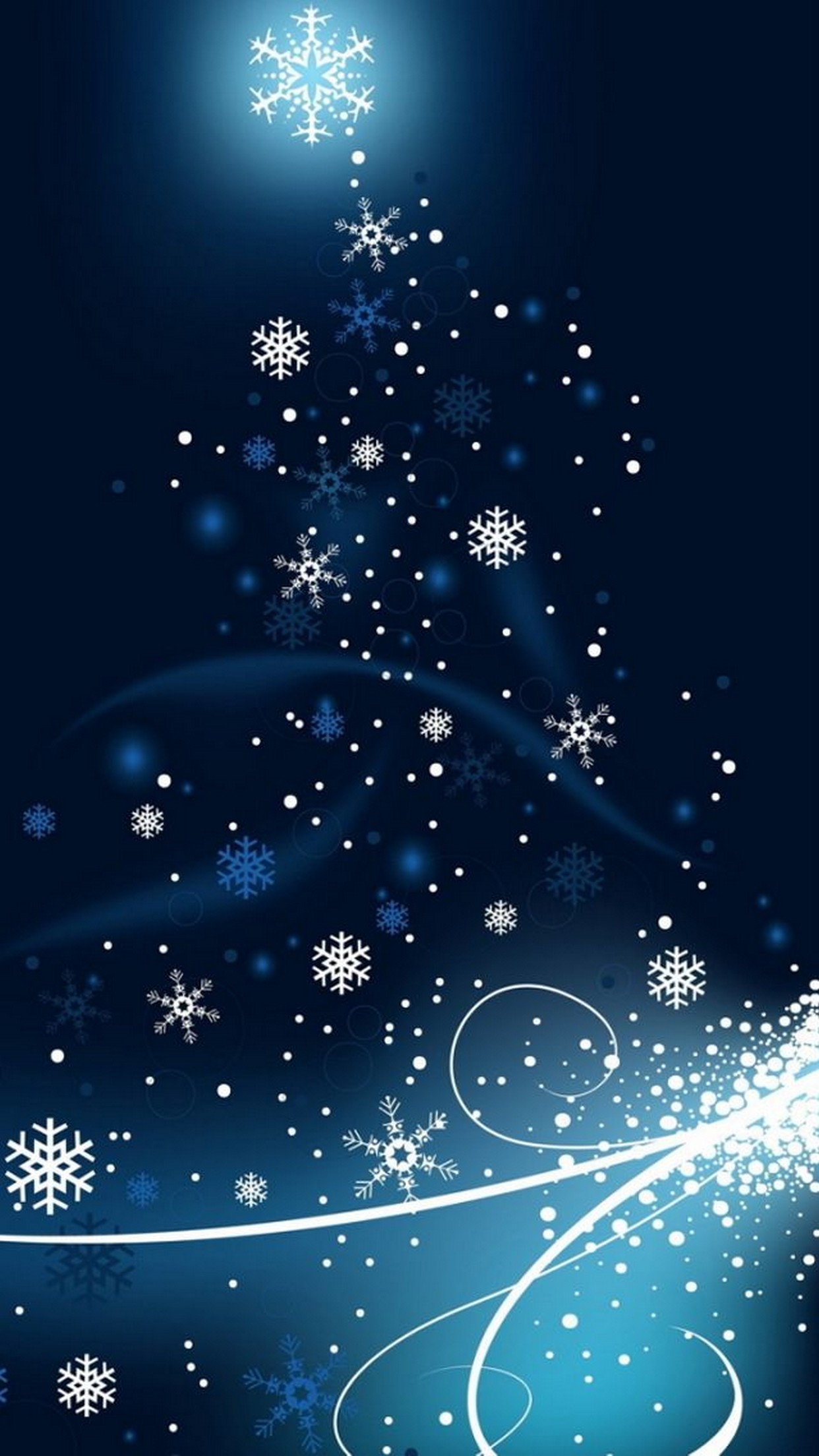 Albero di Natale, Fiocchi di neve, Natale, Blu, sfondo schermata di blocco iPhone 5