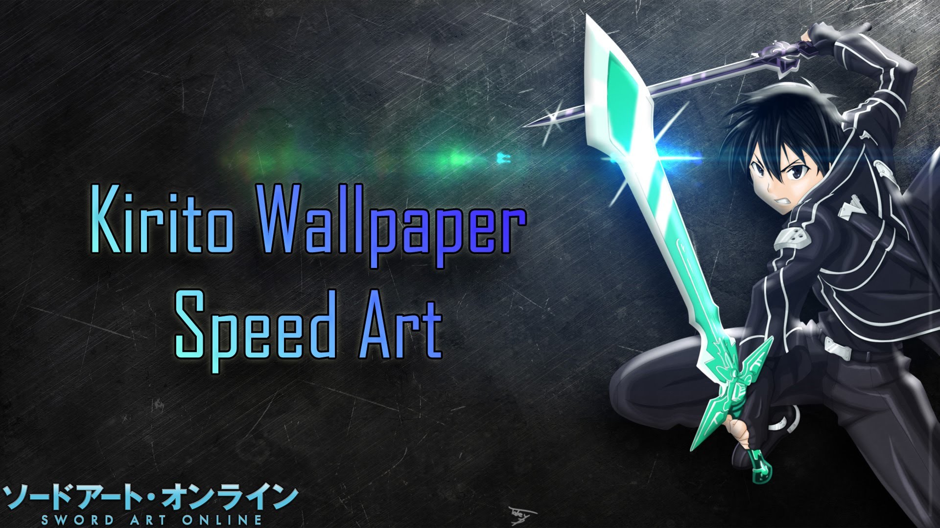 Kirito, Sword Art Online, Dark Repulser, Speed art, Full HD, sfondo per portatile
