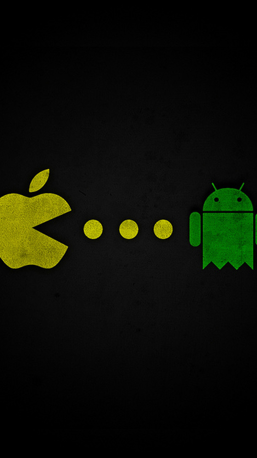Pac-Man, Apple, Android, Parodia, Verticale, Full HD, sfondo per smartphone