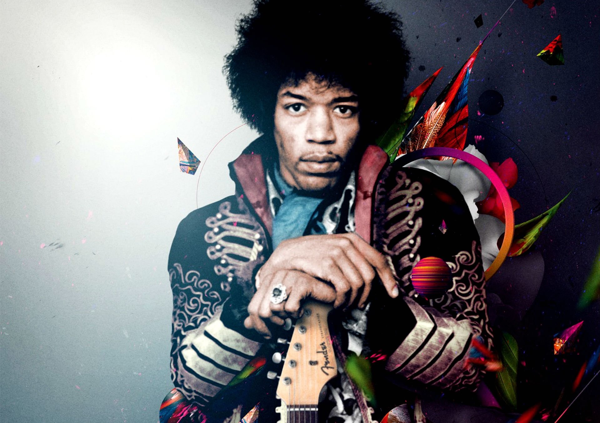 Jimi Hendrix, Collage, Ritratto, Arte digitale, Full HD, sfondo per portatile