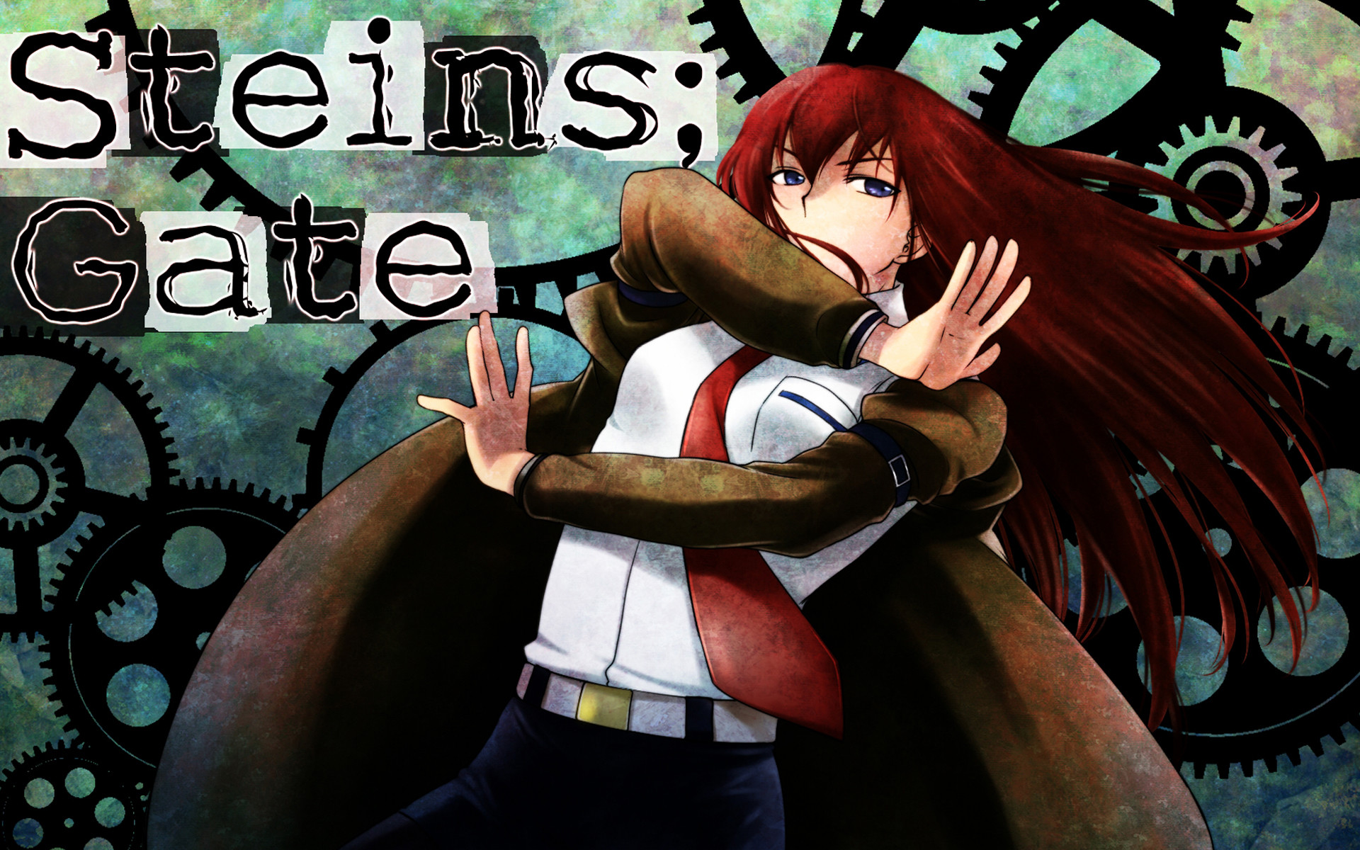 Kurisu Makise, Steins;Gate, Logo, Ingranaggi, 16:10 Full HD, sfondo widescreen