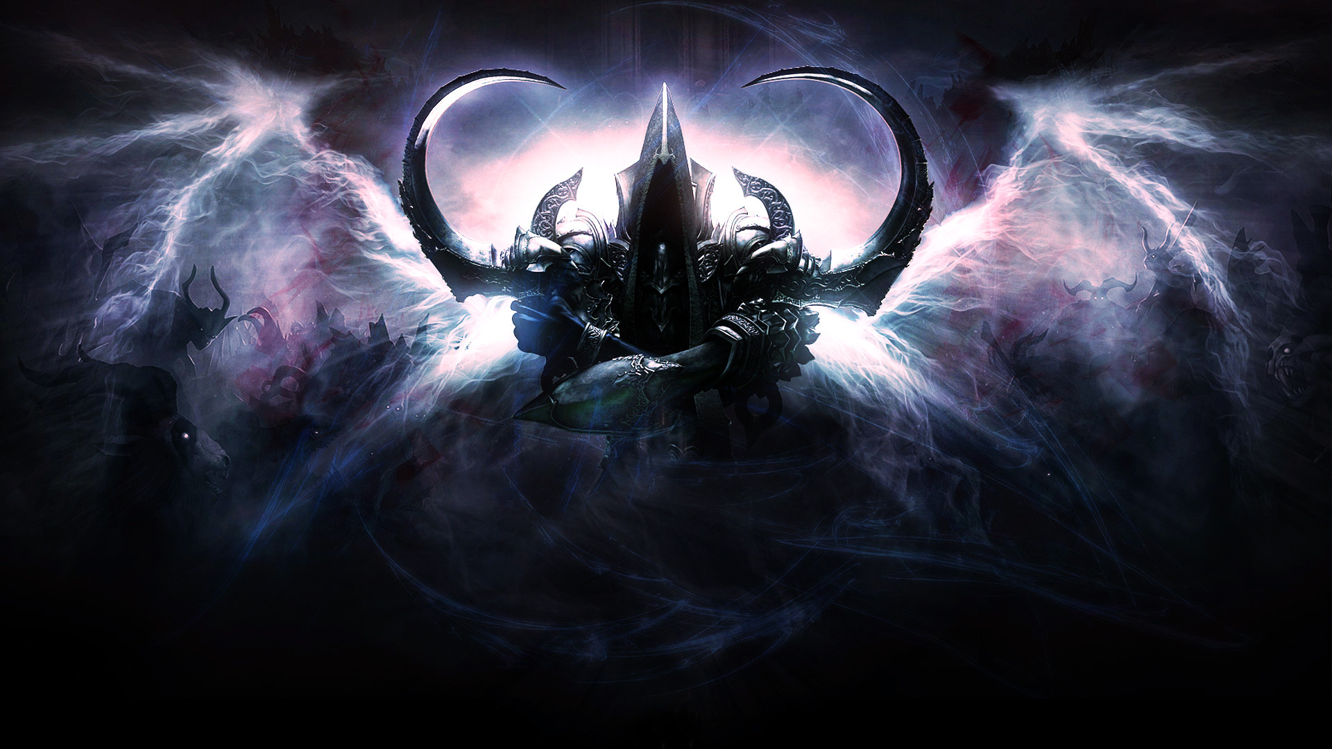 Malthael, Diablo III: Reaper of Souls, Ali, Viola, Full HD, sfondo per PC