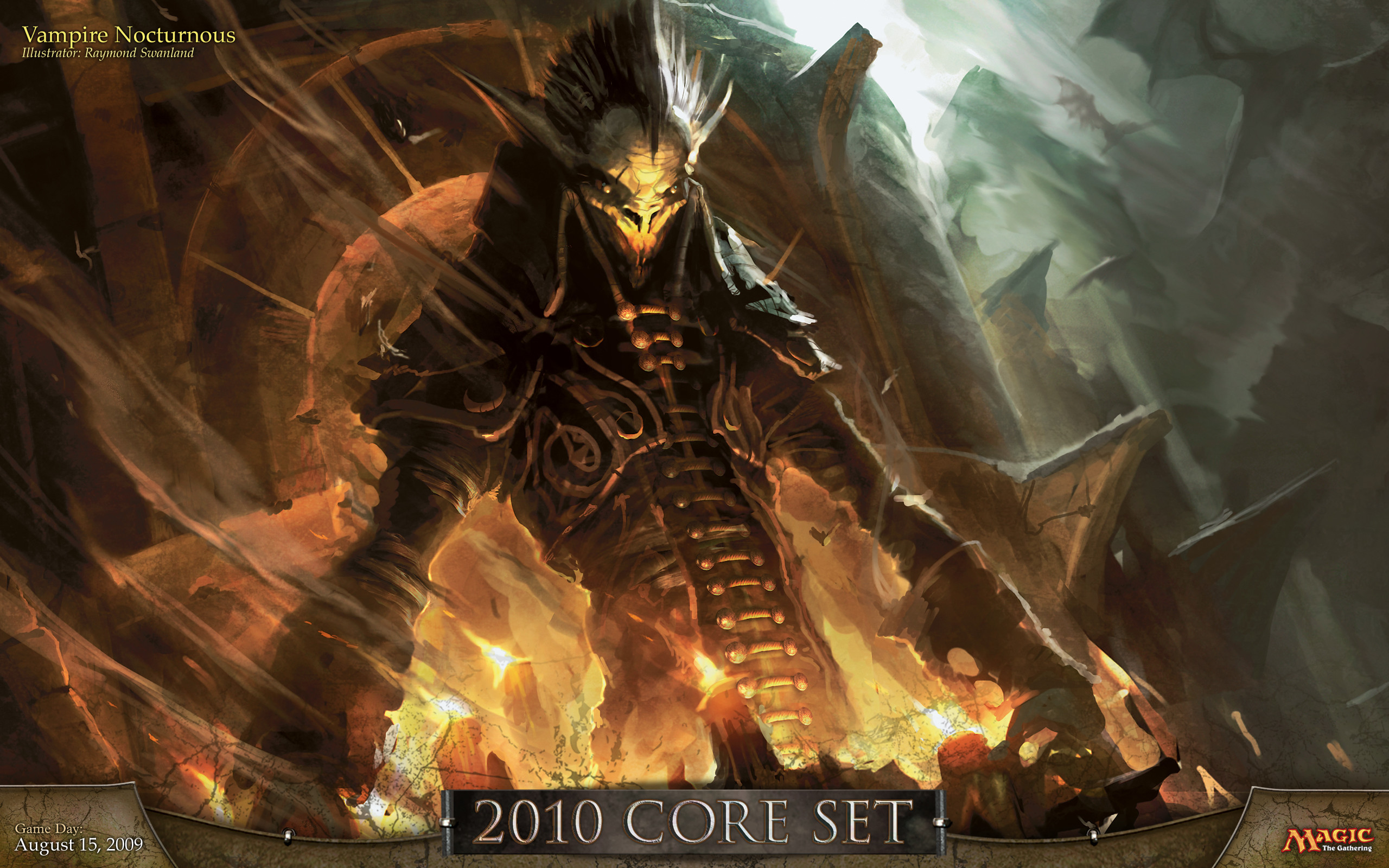 Magic 2010, MTG, Demone, Fuoco, 2K, wallpaper per portatile