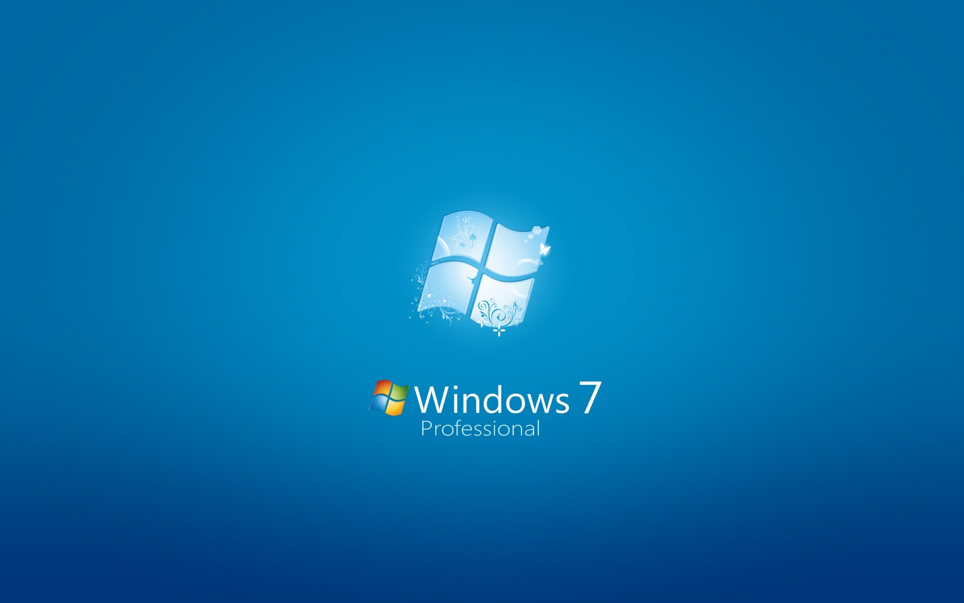 Windows 7 Professional, Logo Windows, Blu, 1920x1200, immagine di sfondo