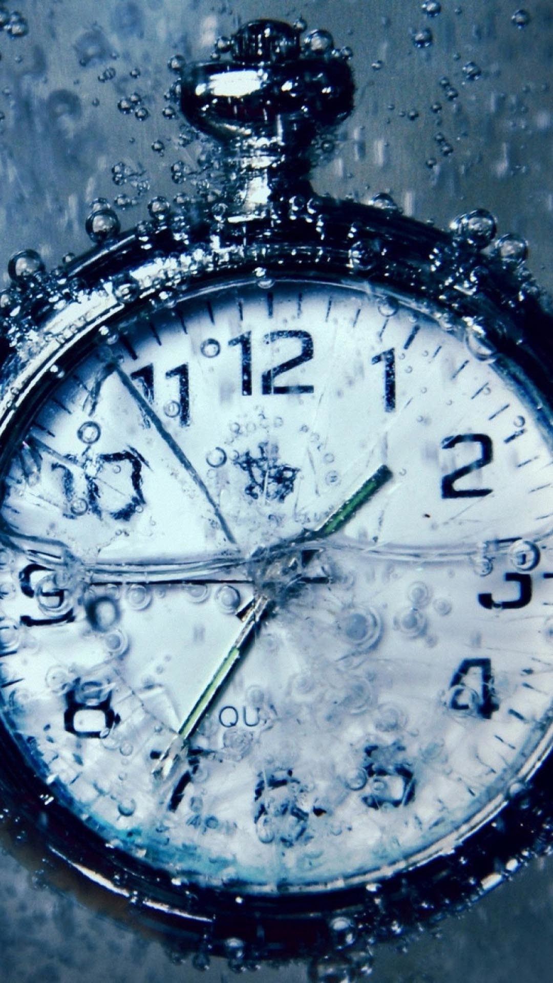 Orologio da tasca, Acqua, Bolle, Blu, Full HD, sfondo per smartphone