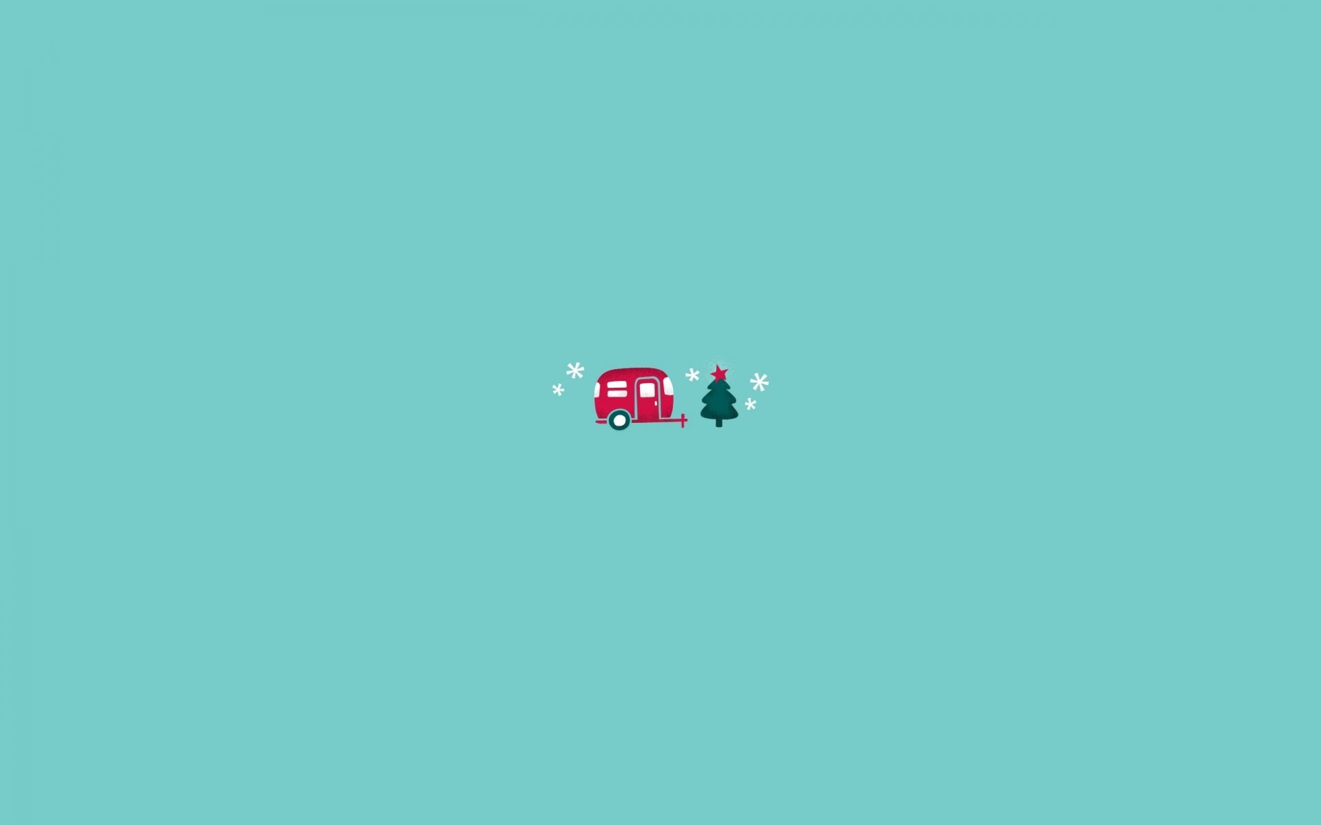 Roulotte, Minimalismo, Sfondo turchese, 16:10 Full HD, wallpaper widescreen