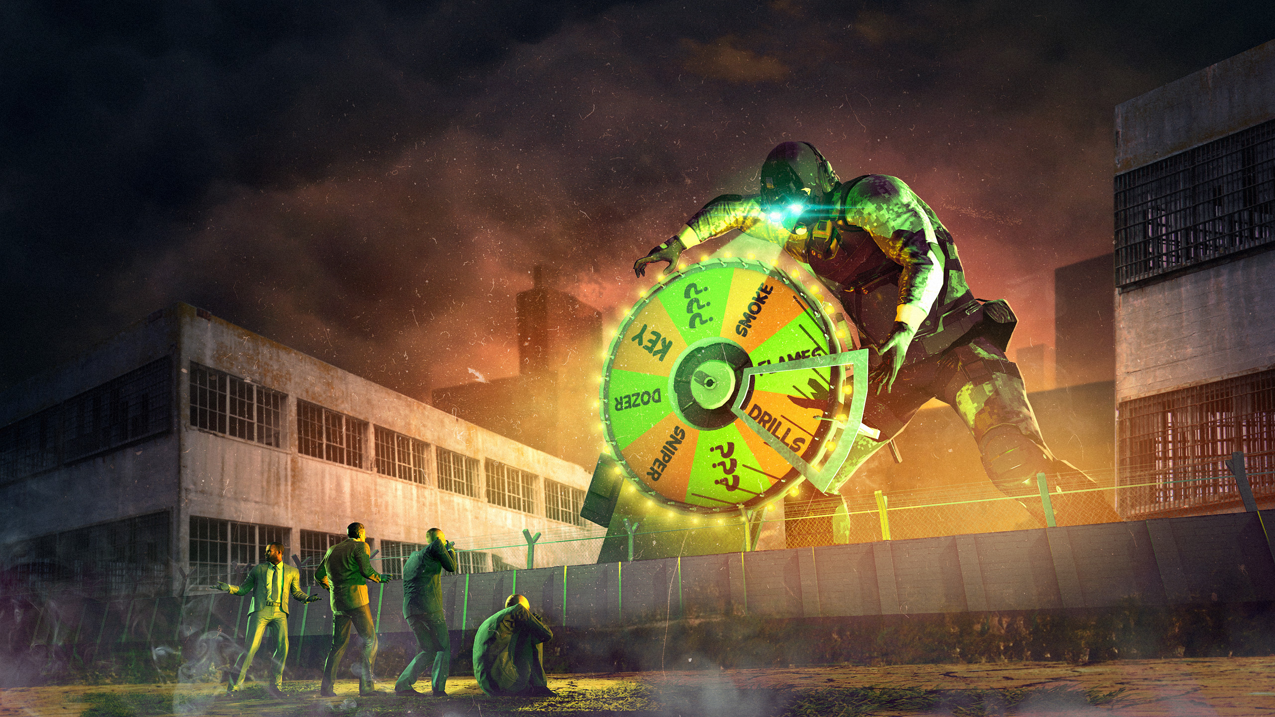 Payday 2, Ruota della fortuna, Edificio, Verde, 2K, sfondo desktop