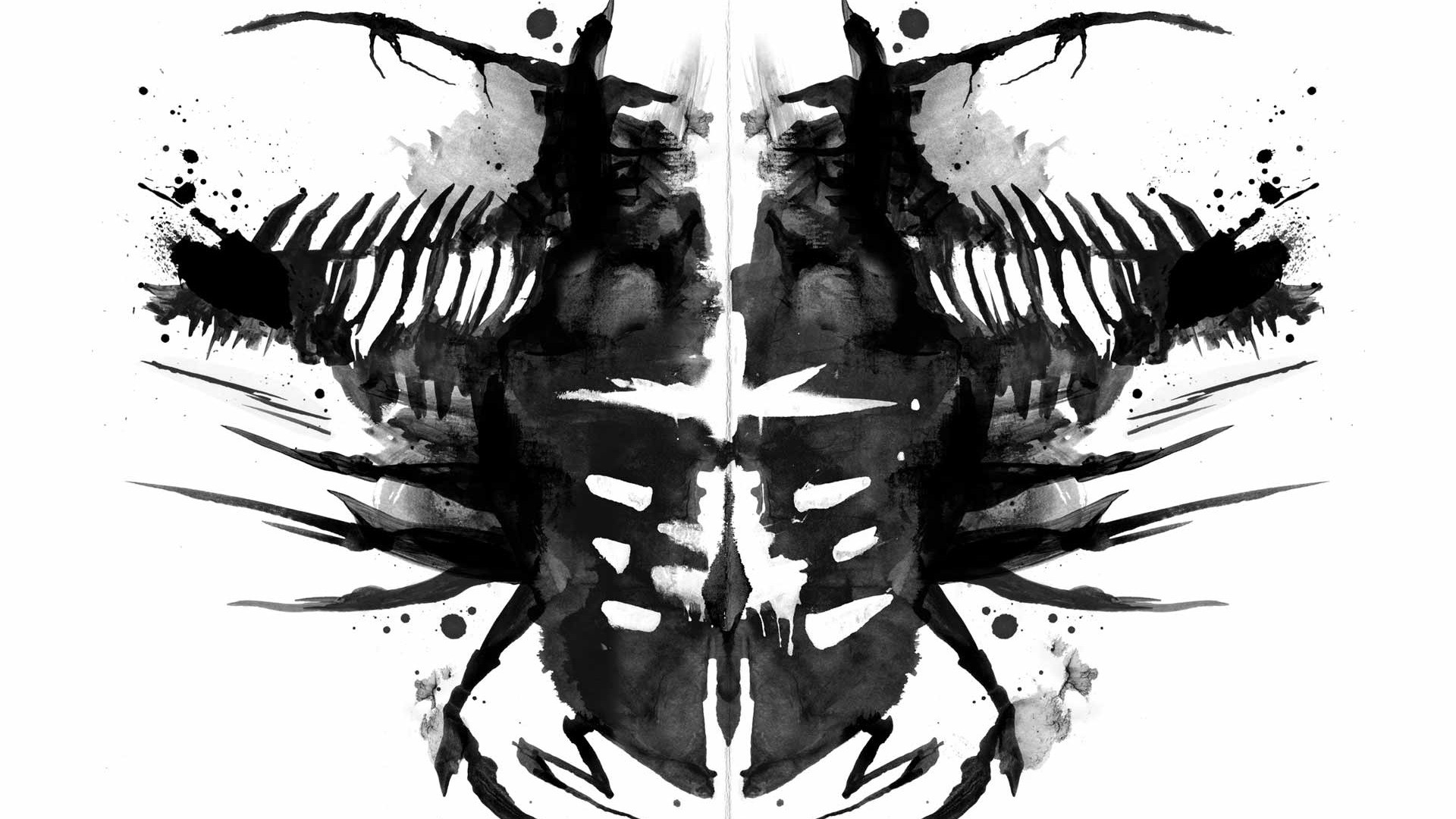 Dead Space, Test di Rorschach, Macchia d'inchiostro, Bianco e nero, sfondo Windows 11