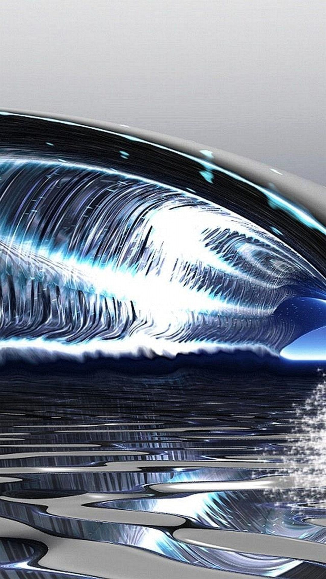 Goccia d'acqua, Macro, Argento, Riflesso, Full HD, sfondo verticale per cellulare