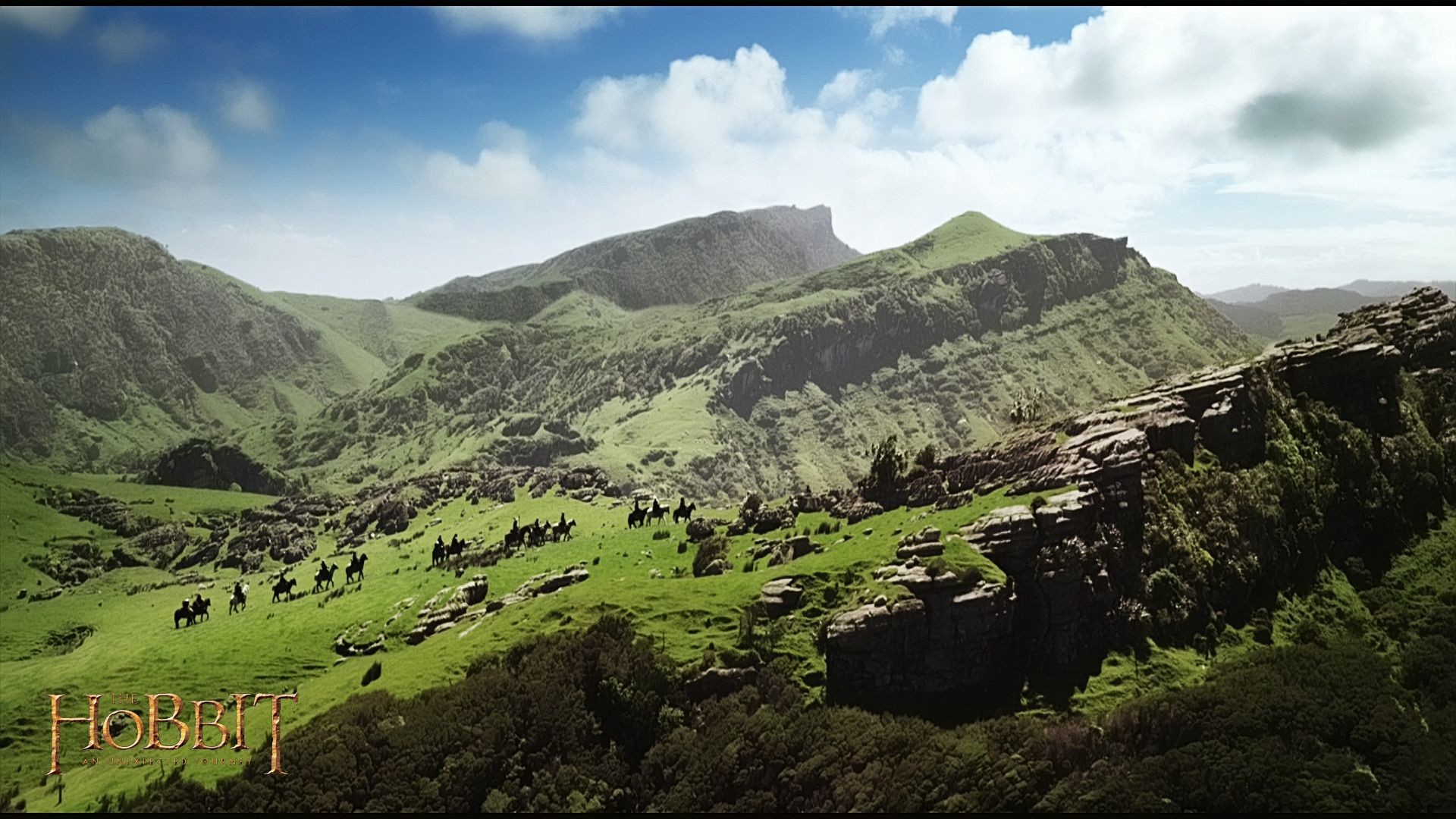 Compagnia di Thorin, Nuova Zelanda, Colline, Lo Hobbit, Paesaggio, sfondo 16:9 Full HD