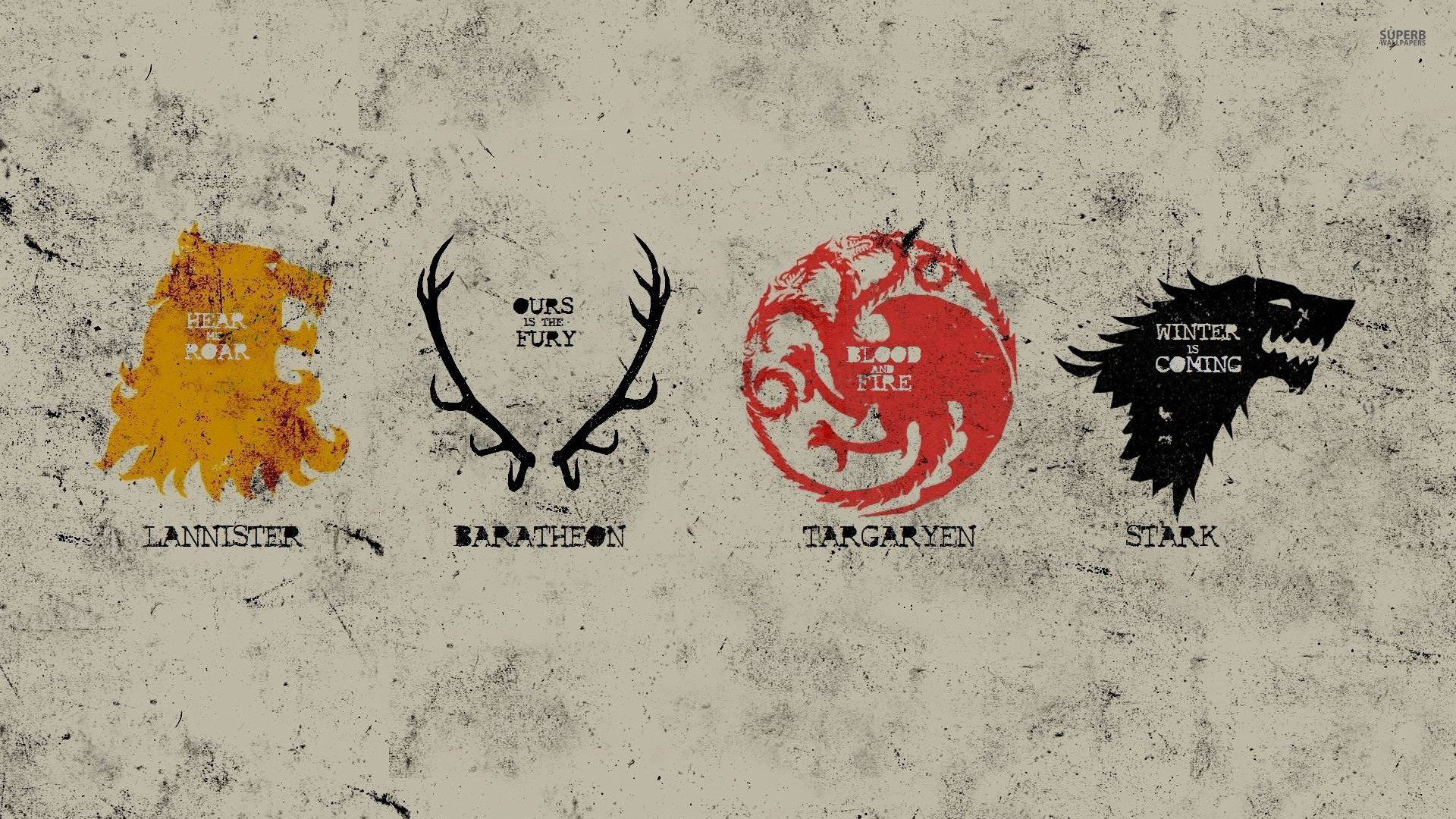 Casa Lannister, Casa Baratheon, Casa Targaryen, Casa Stark, Sigilli delle Casate, sfondo 1080p