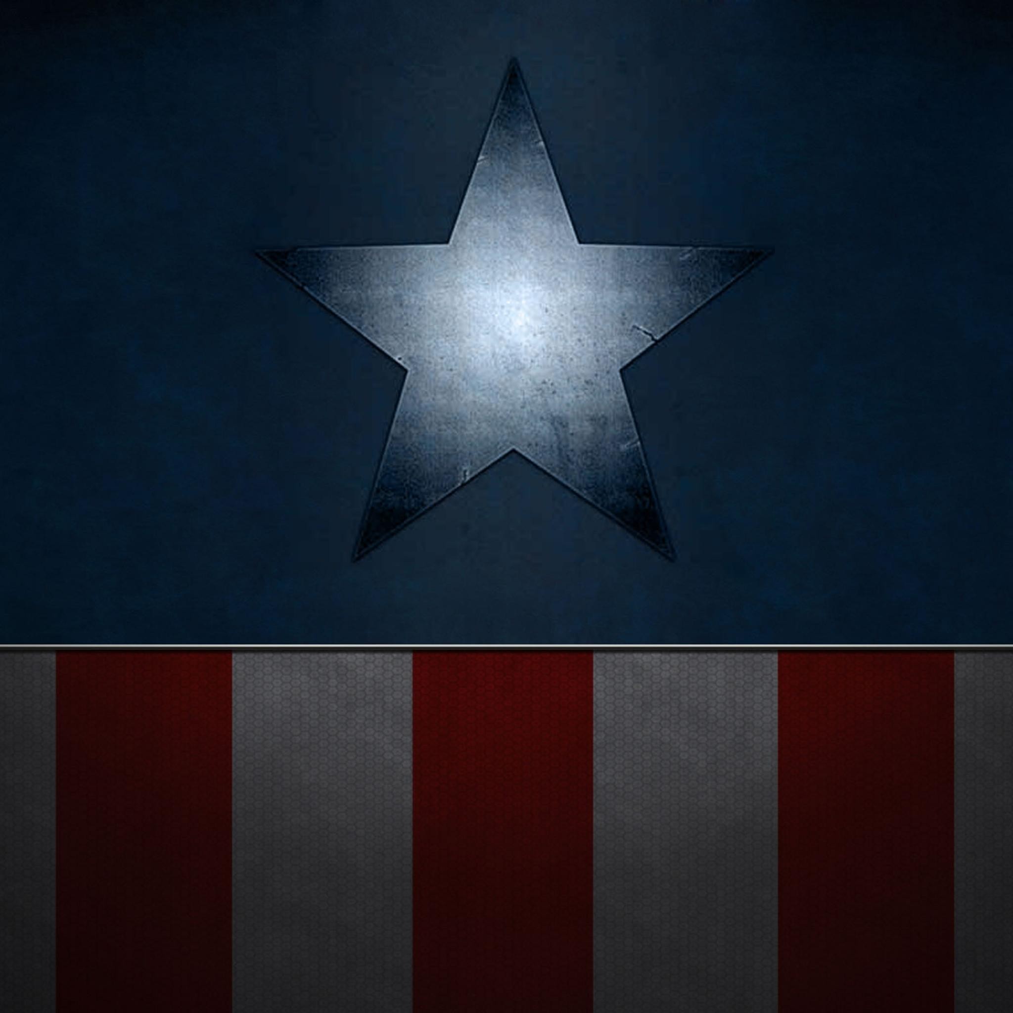Capitan America, Stella, Strisce, Minimalismo, Full HD, sfondo per iPad e tablet