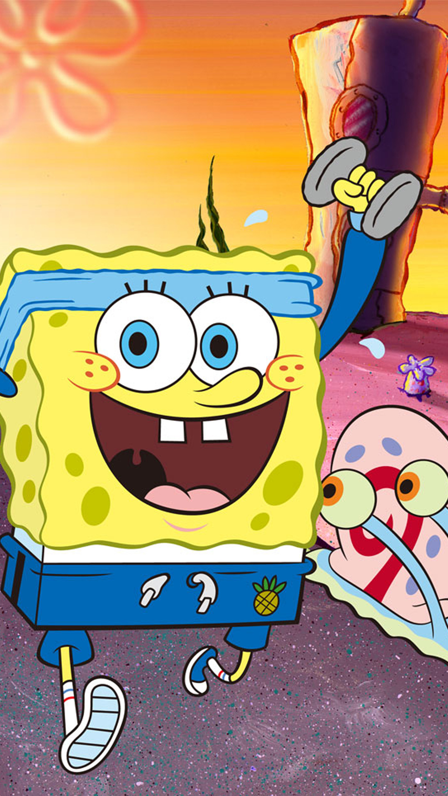 SpongeBob, Gary, SpongeBob SquarePants, Cartone animato, QHD+, sfondo verticale per cellulare