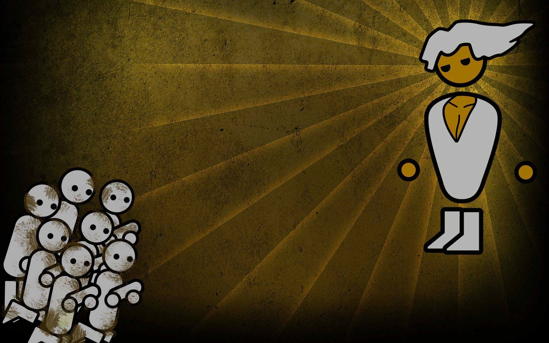 Personaggio stilizzato, Raggi, Folla, Senape, 1920x1200, sfondo per PC