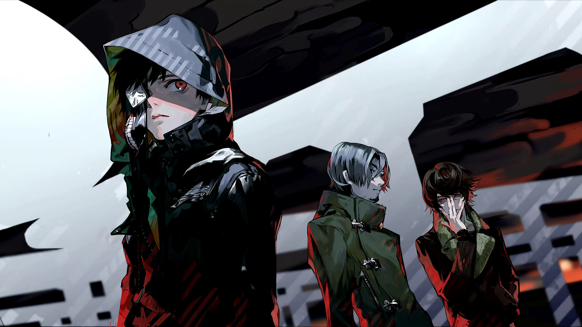 Ken Kaneki, Tokyo Ghoul, Ayato Kirishima, Cappuccio, Full HD, sfondo desktop