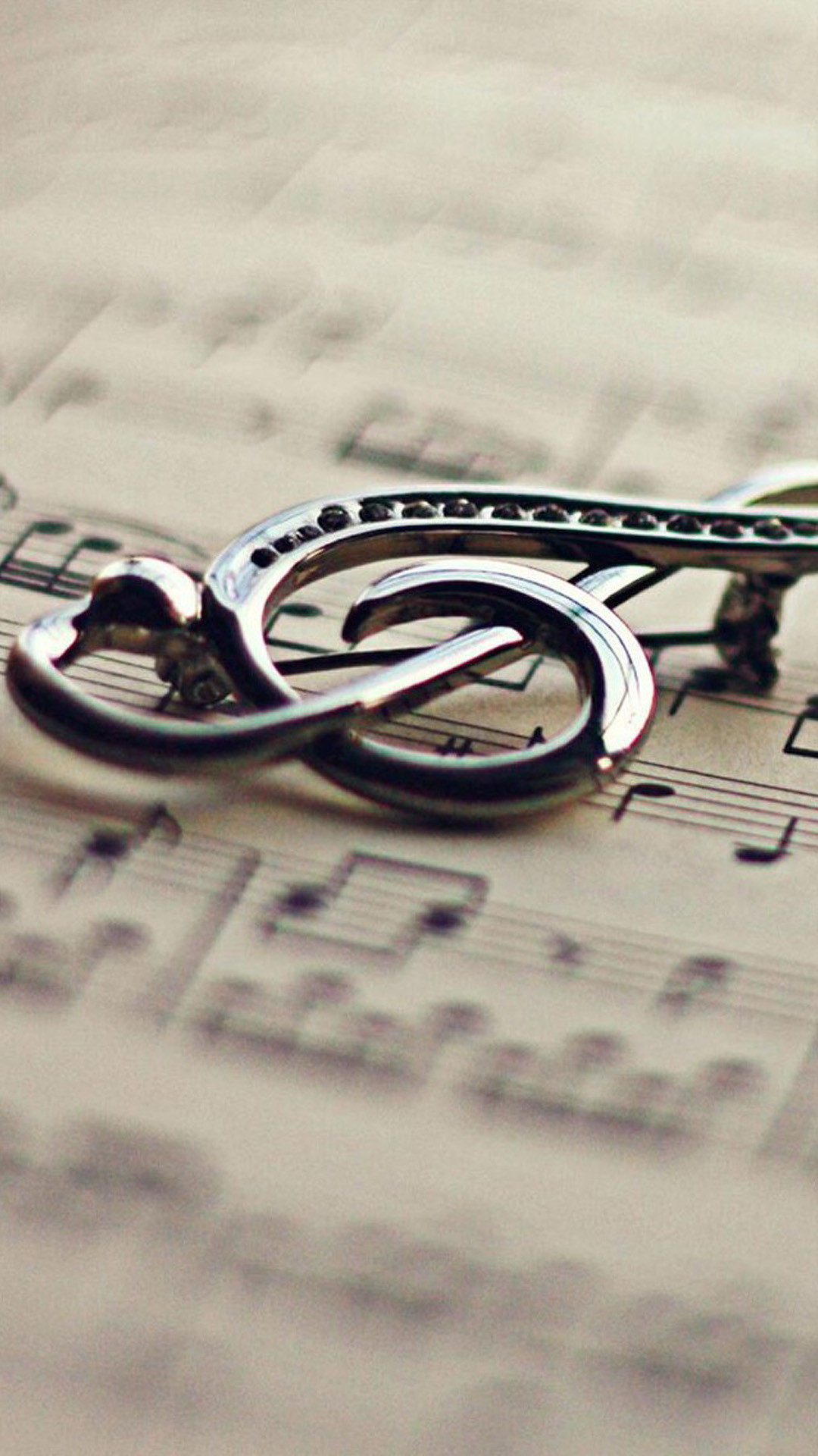 Chiave di violino, Spartito, Ciondolo, Primo piano, Full HD, sfondo verticale per cellulare