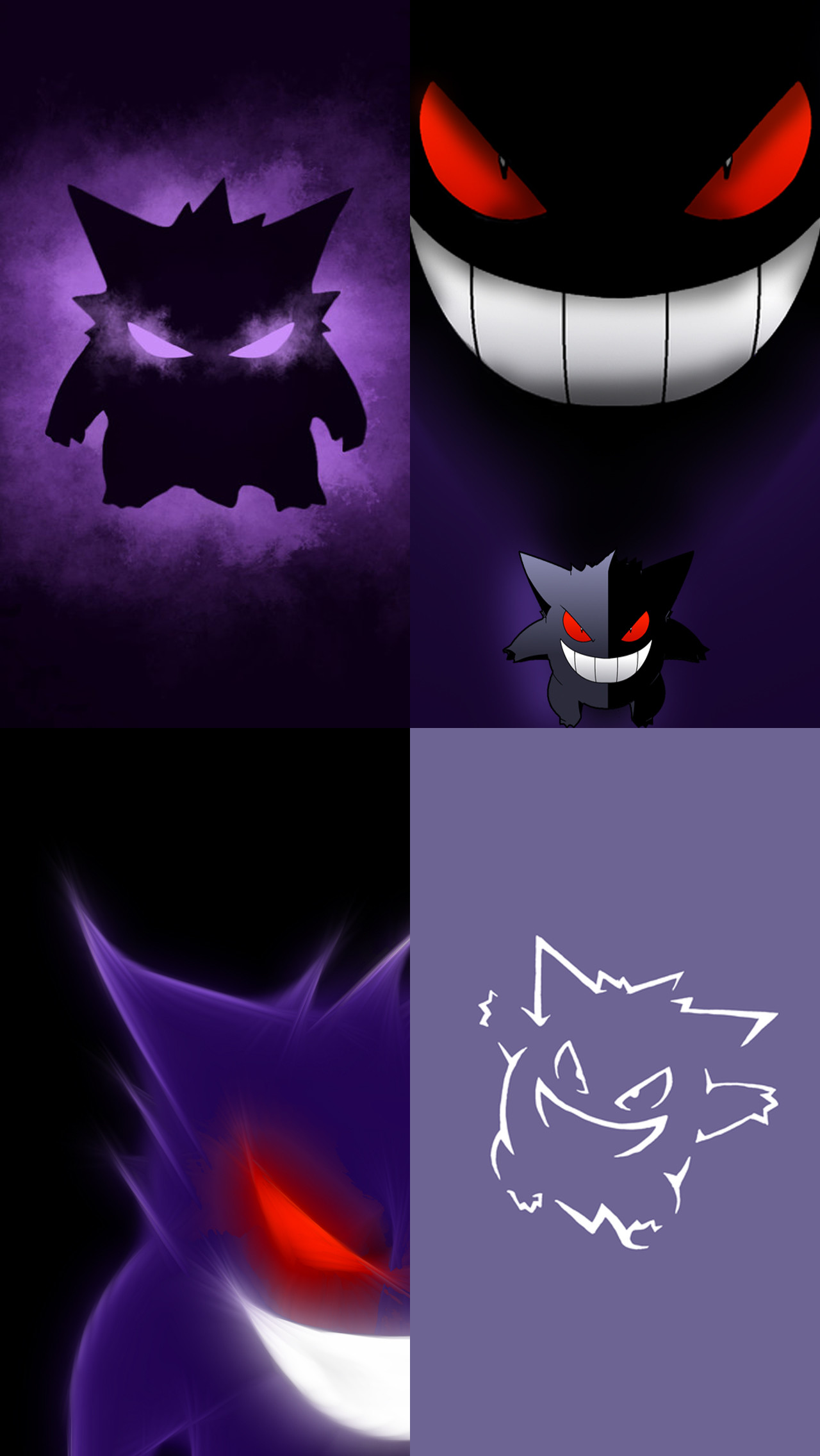 Gengar, Pokémon, Viola, Collage, immagine di sfondo iPhone 5S