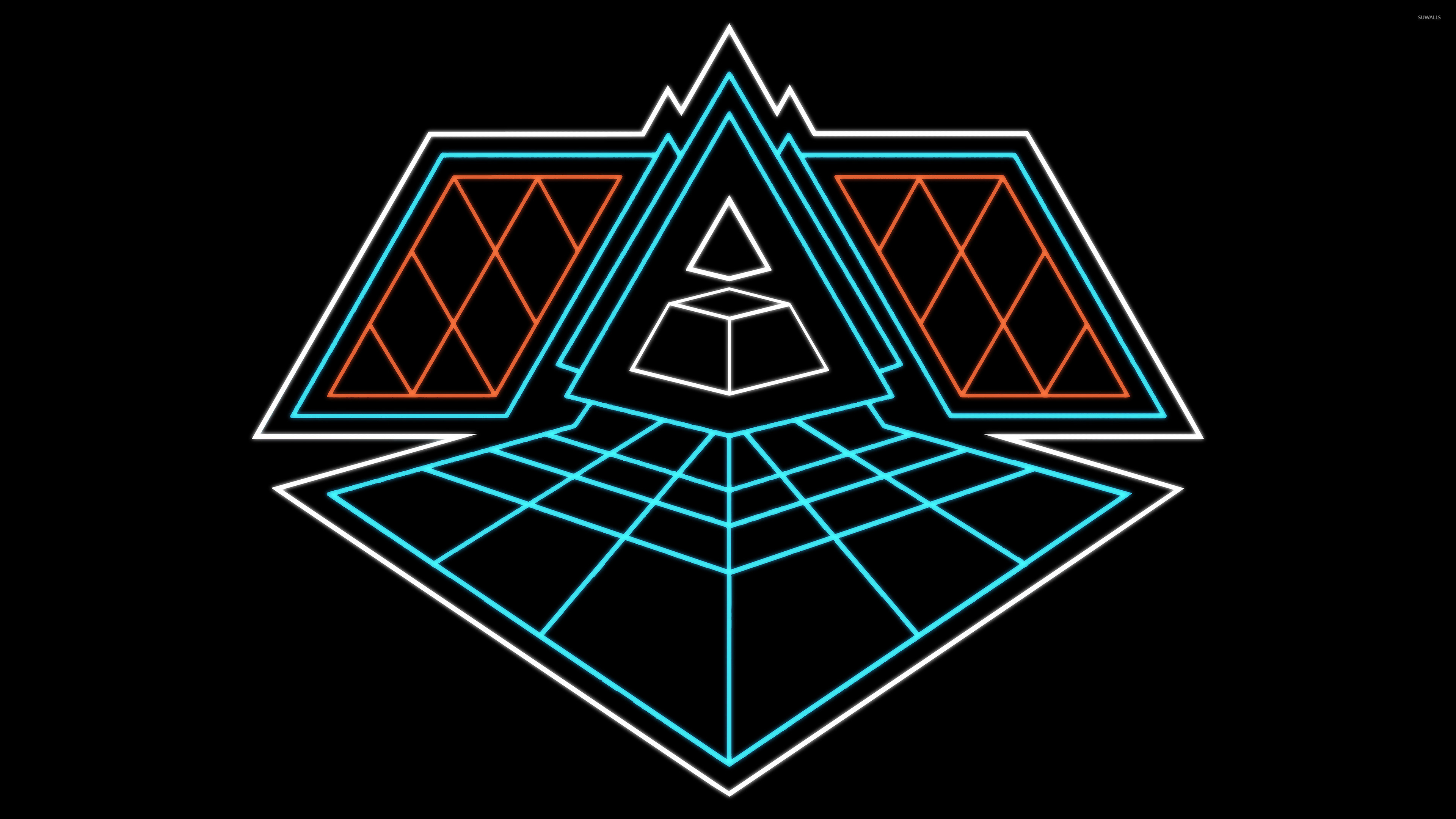 Daft Punk, Alive 2007, Piramide, Neon, 16:9 4K, sfondo widescreen