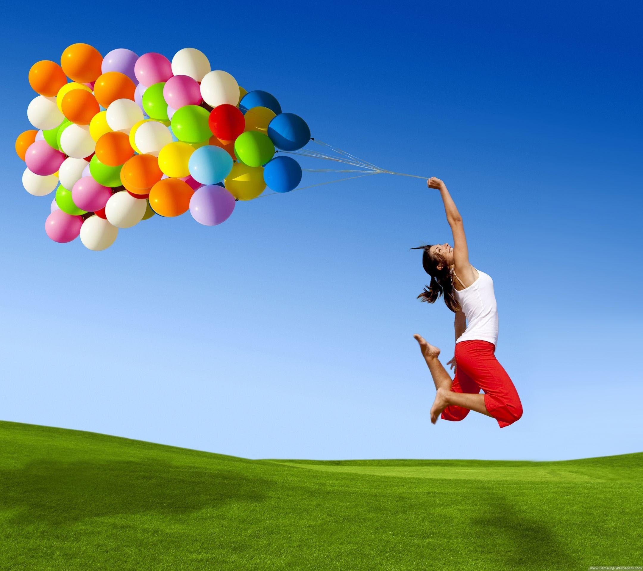 Samsung Galaxy S4, Samsung, Palloncini, Salto, Prato, Full HD, wallpaper per tablet