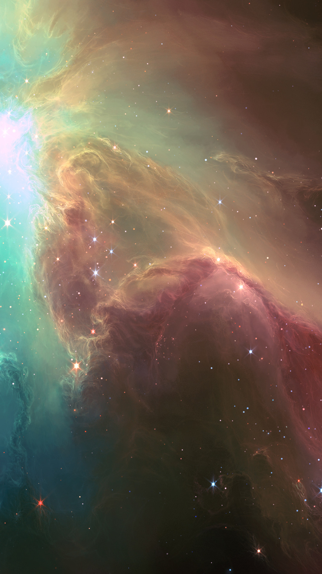 Nebulosa, Spazio, Pastello, Full HD, sfondo per smartphone