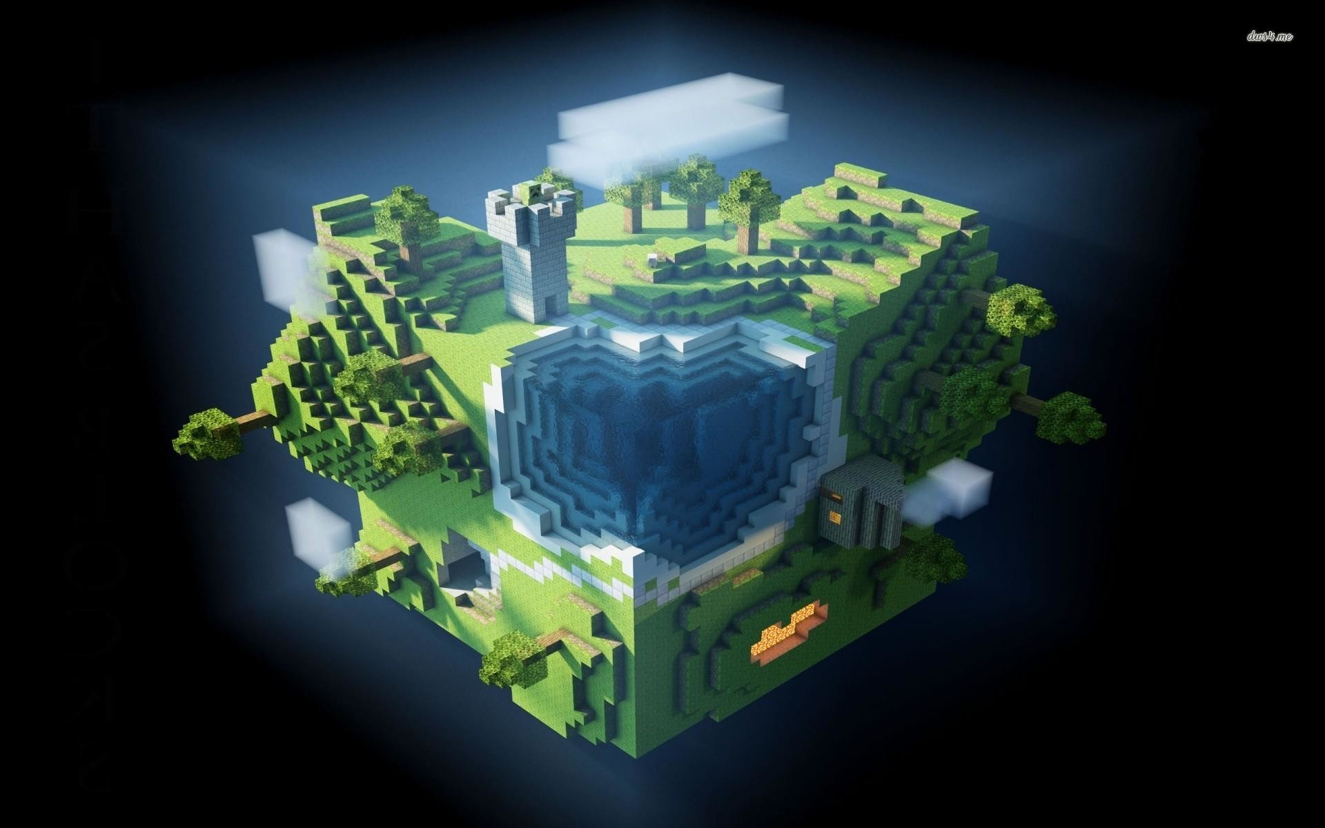 Minecraft, Pianeta a cubo, Blocchi, Spazio, 1920x1200, sfondo MacBook Pro