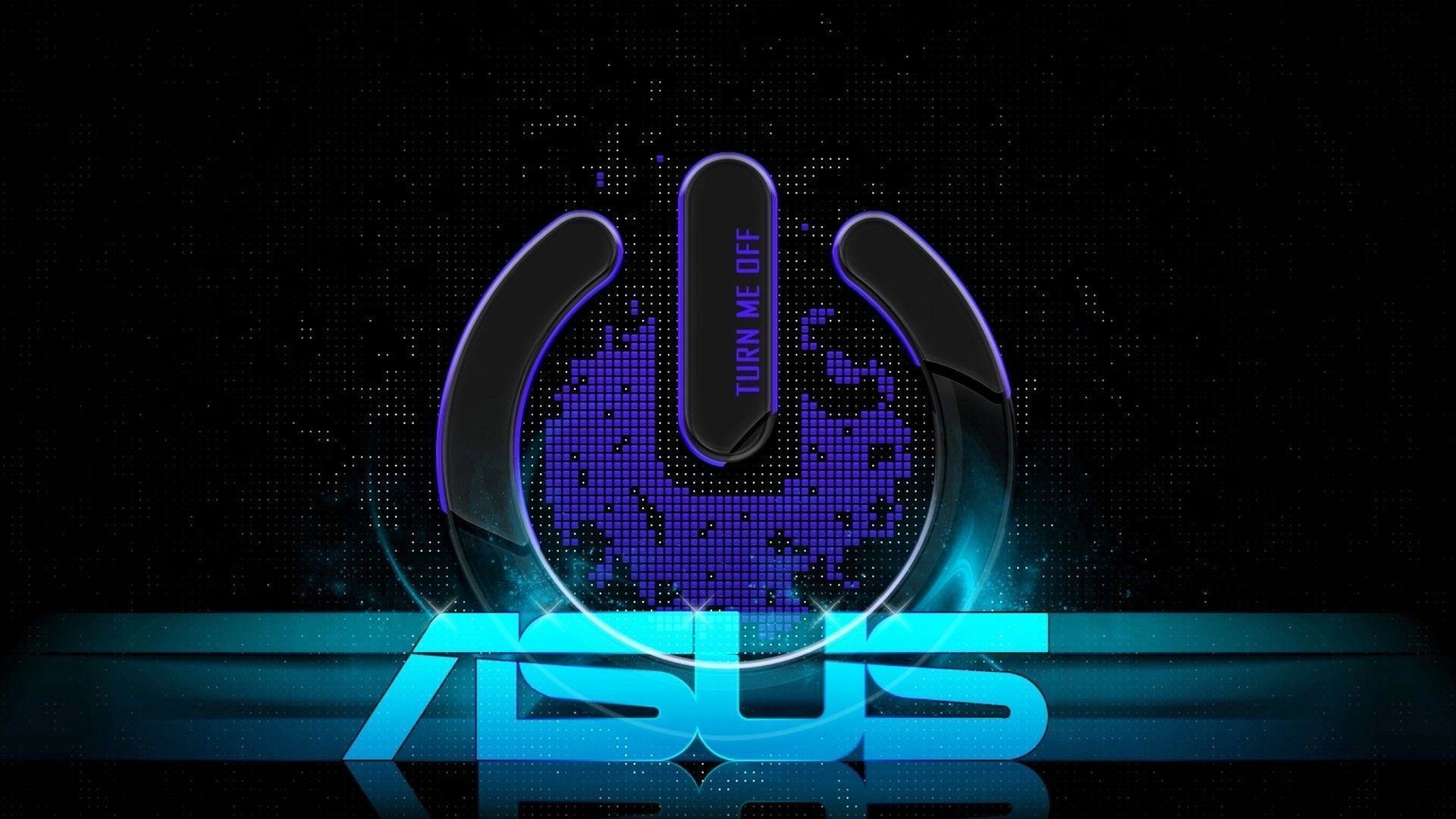 Asus, Pulsante di accensione, Luce blu, Logo, Full HD, sfondo per portatile