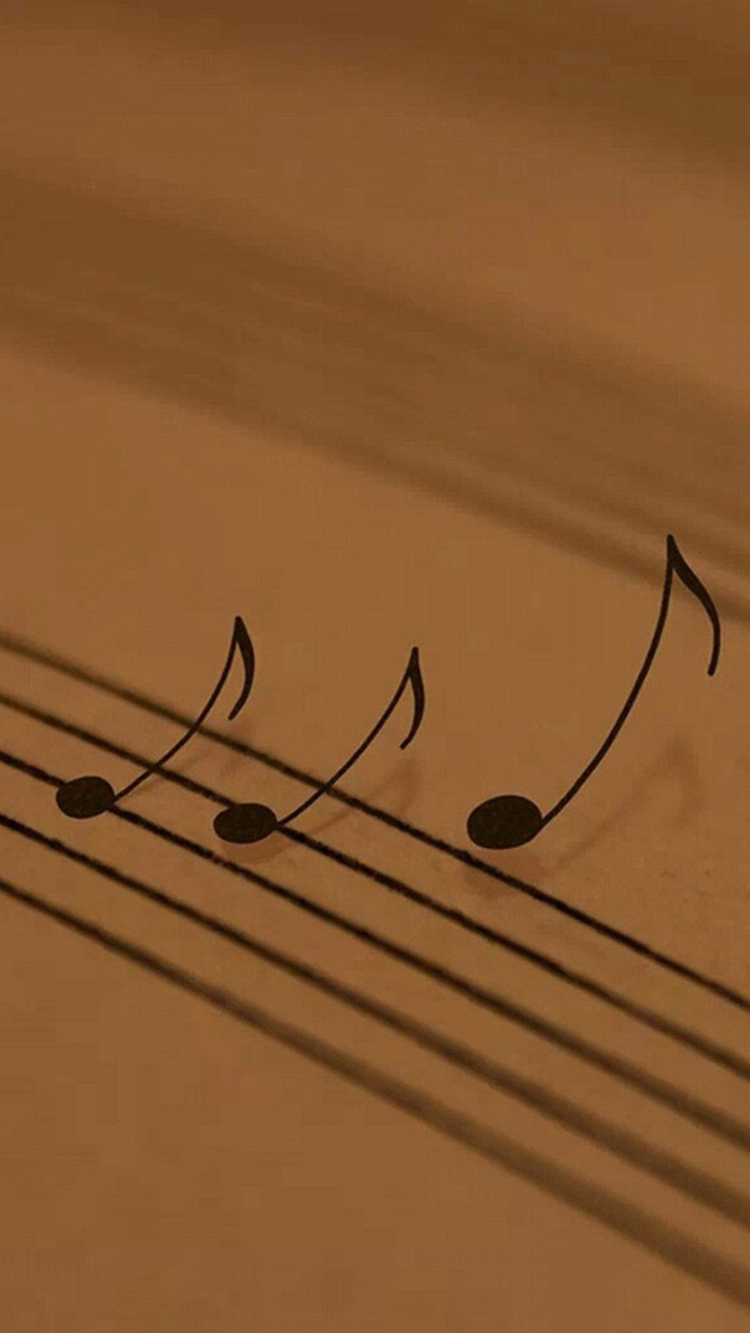 Note musicali, Pentagramma, Marrone, Minimalismo, sfondo per iPhone e Android