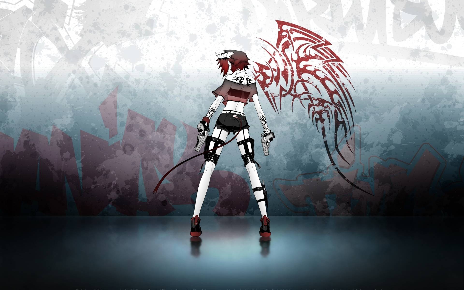 Ragazzo anime, Ali tribali, Rosso, 1920x1200, immagine di sfondo