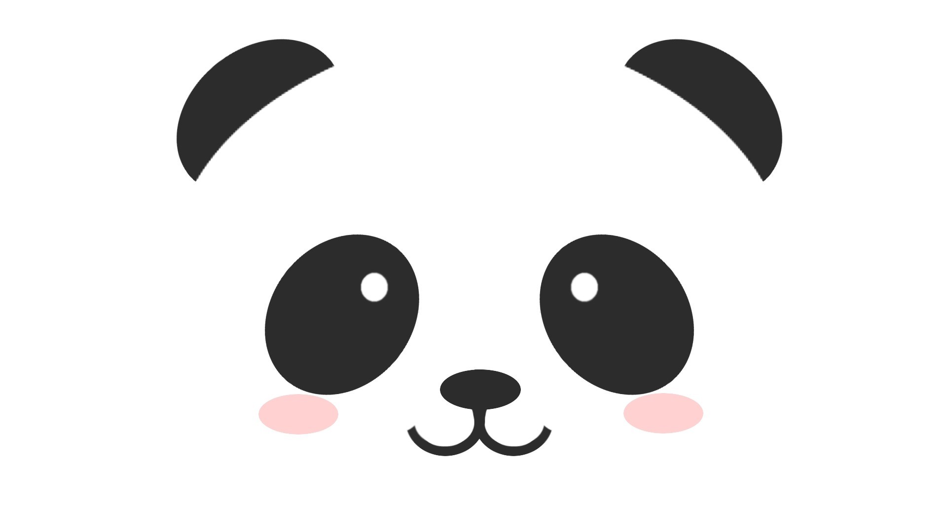 Muso di panda, Kawaii, Minimalista, Sfondo bianco, Full HD, wallpaper per portatile