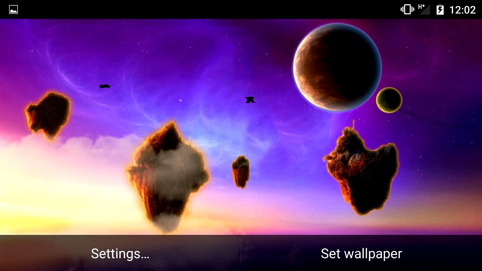Isole fluttuanti, Pianeti, Cielo viola, Fantascienza, Full HD 1080p, sfondo desktop