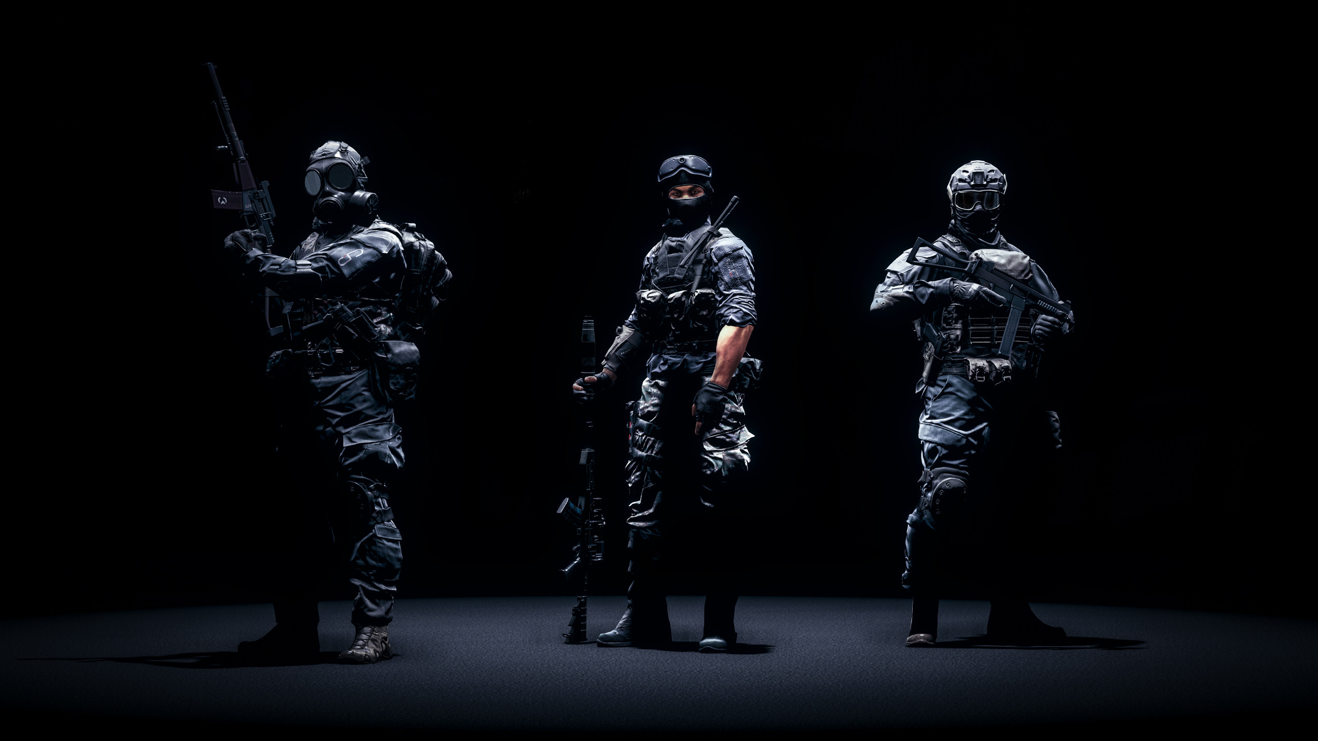 Battlefield 4, Soldati, Sfondo nero, Silhouette, 2K, wallpaper per computer