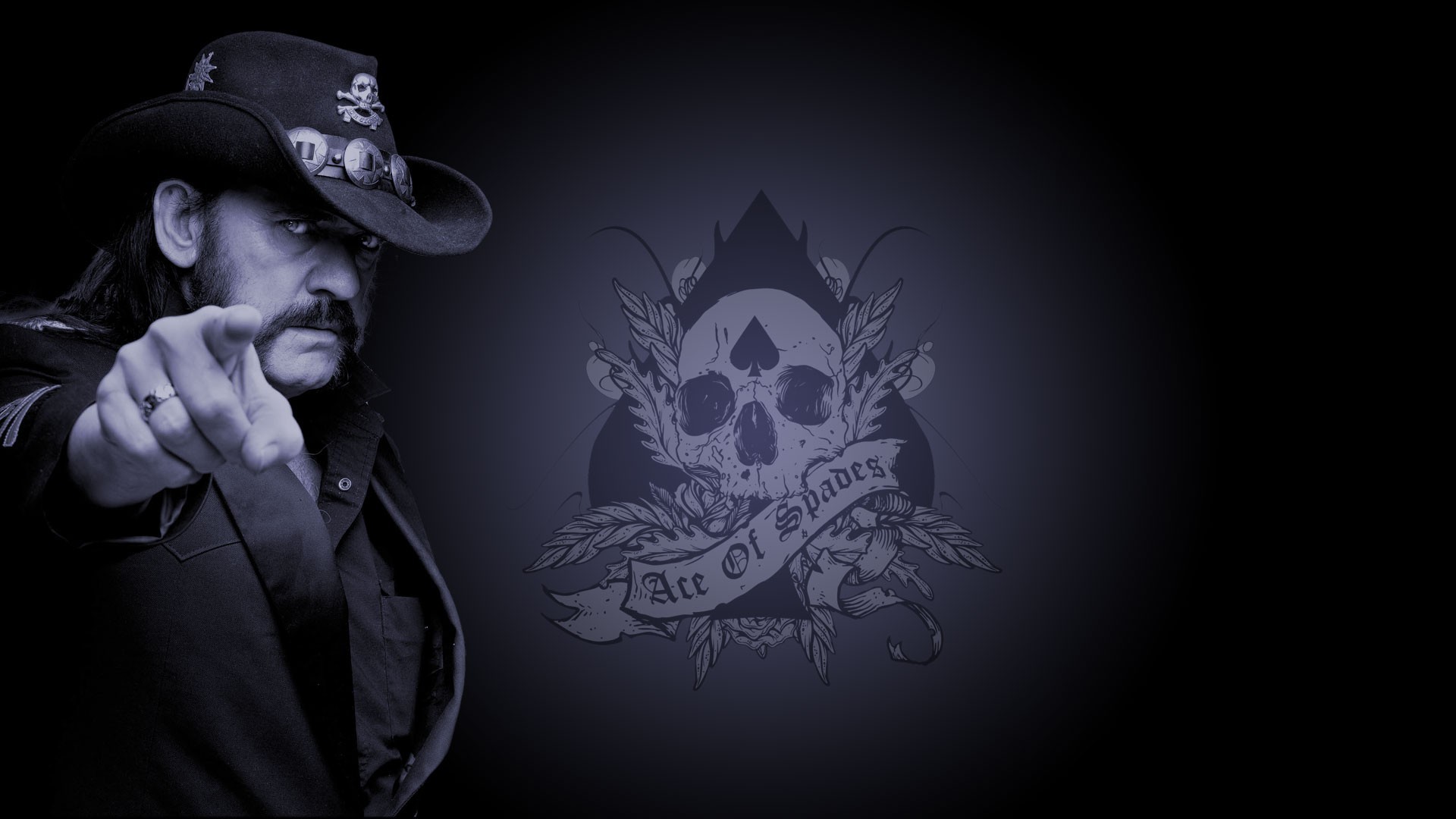 Lemmy Kilmister, Motörhead, Ace of Spades, Teschio, 16:9 Full HD, wallpaper widescreen