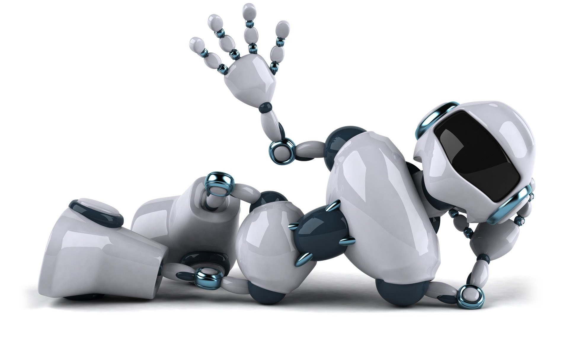 Robot, Saluto, Rendering 3D, Sfondo bianco, 1920x1200, wallpaper desktop