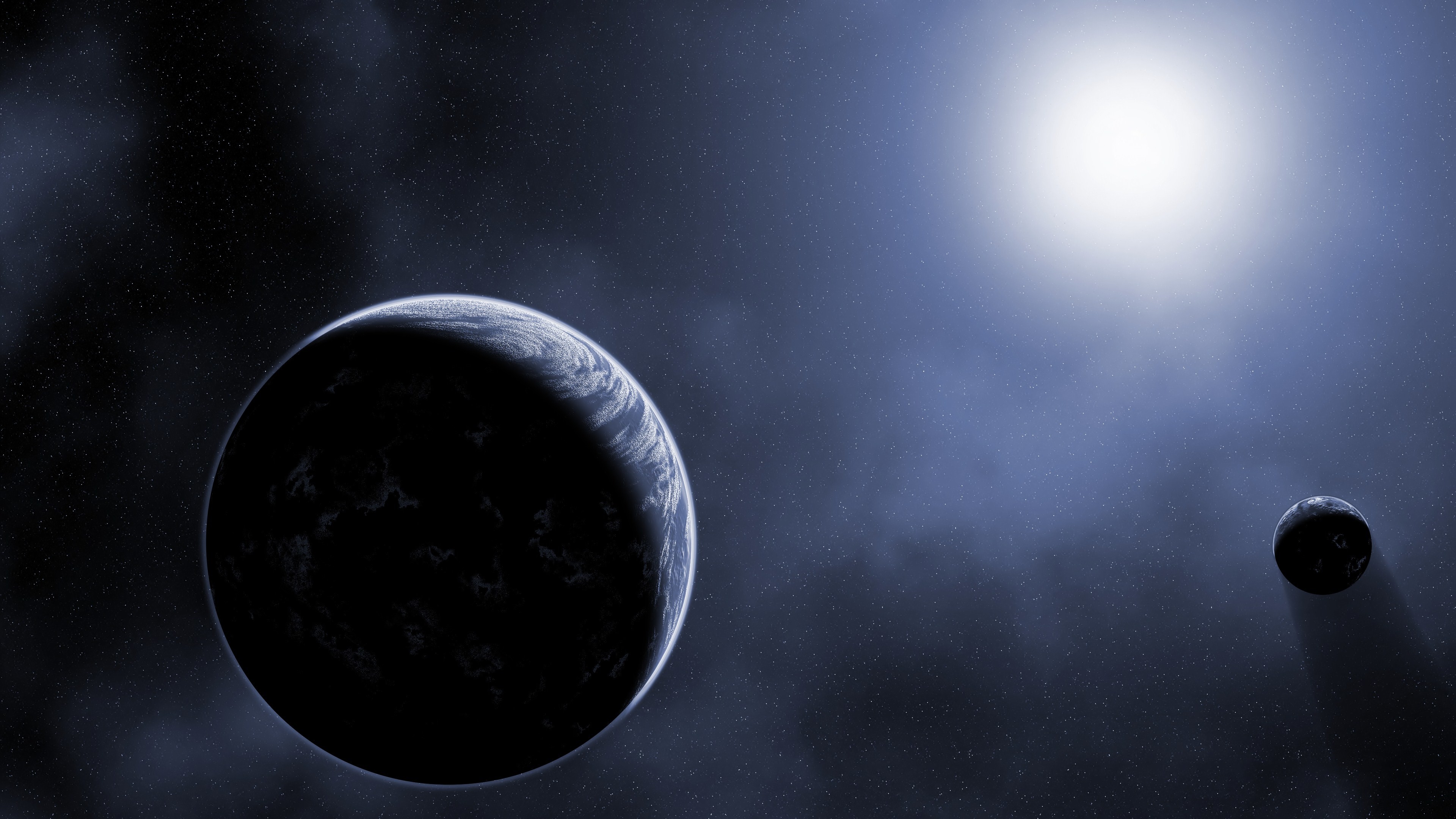 Pianeta, Spazio, Stella, Luna, immagine di sfondo Android
