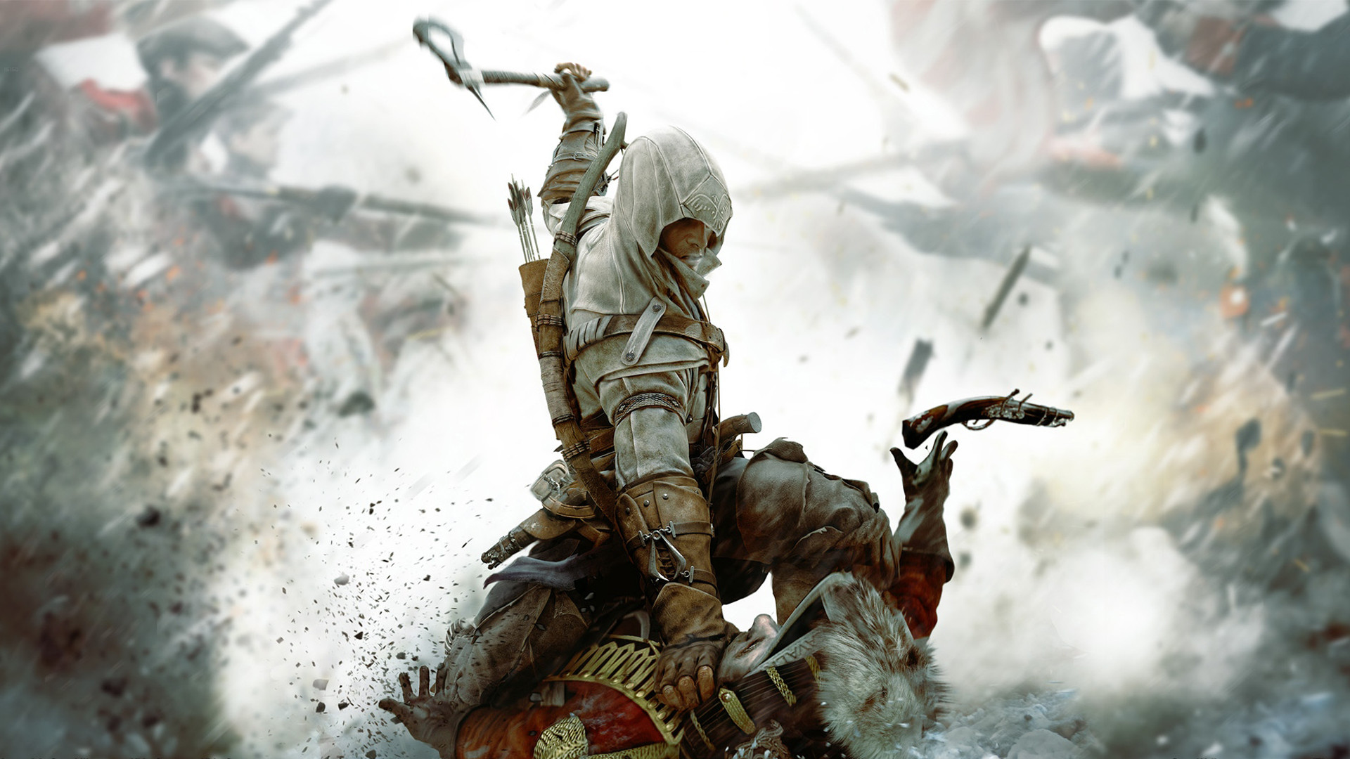 Connor Kenway, Assassin's Creed III, Tomahawk, Battaglia, 1920x1080, immagine di sfondo