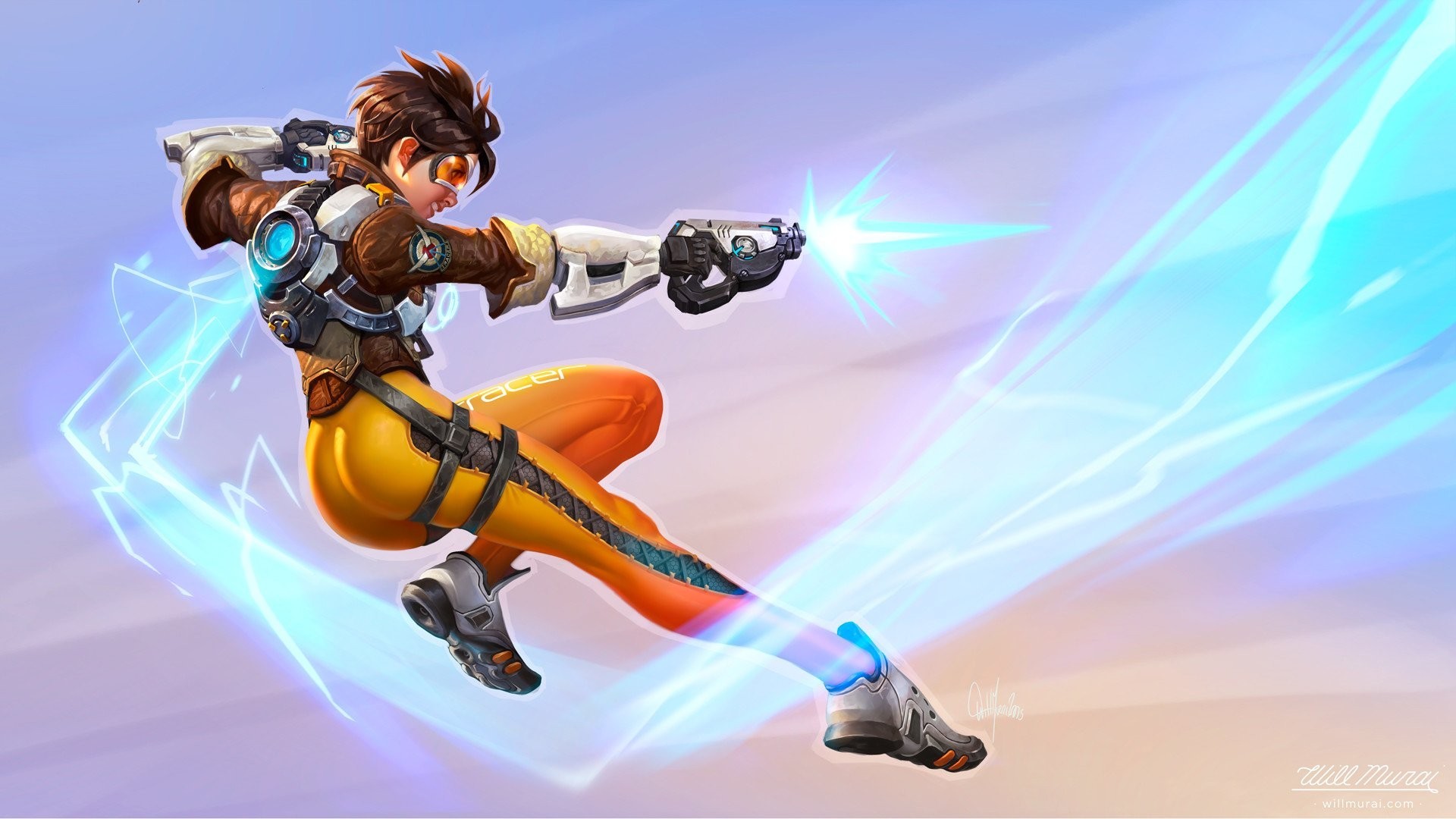 Tracer, Overwatch, Scia luminosa, Azione, Full HD, sfondo Windows 11