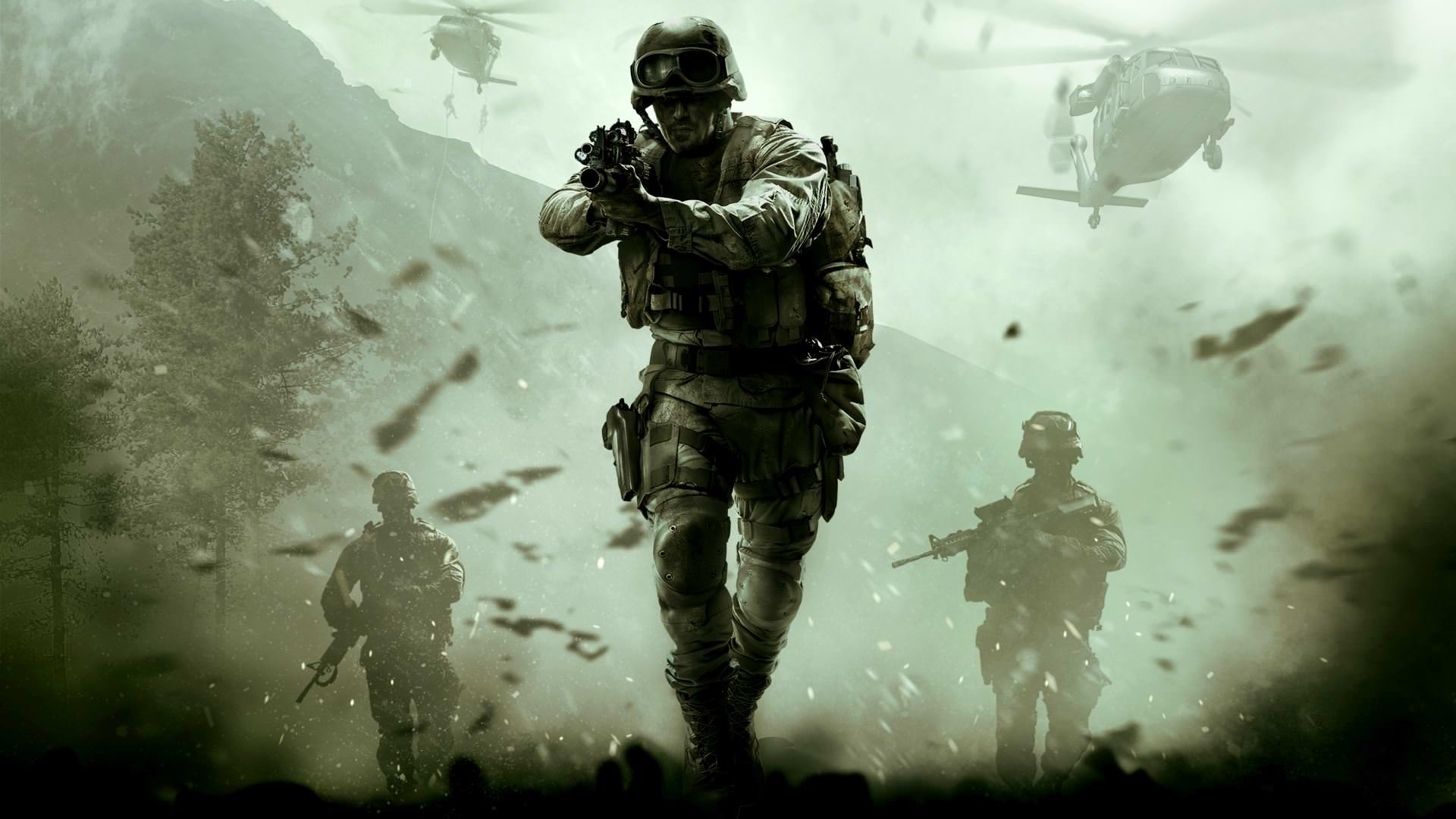 Call of Duty 4: Modern Warfare, Call of Duty, Soldati, Elicottero, Verde, wallpaper per portatile