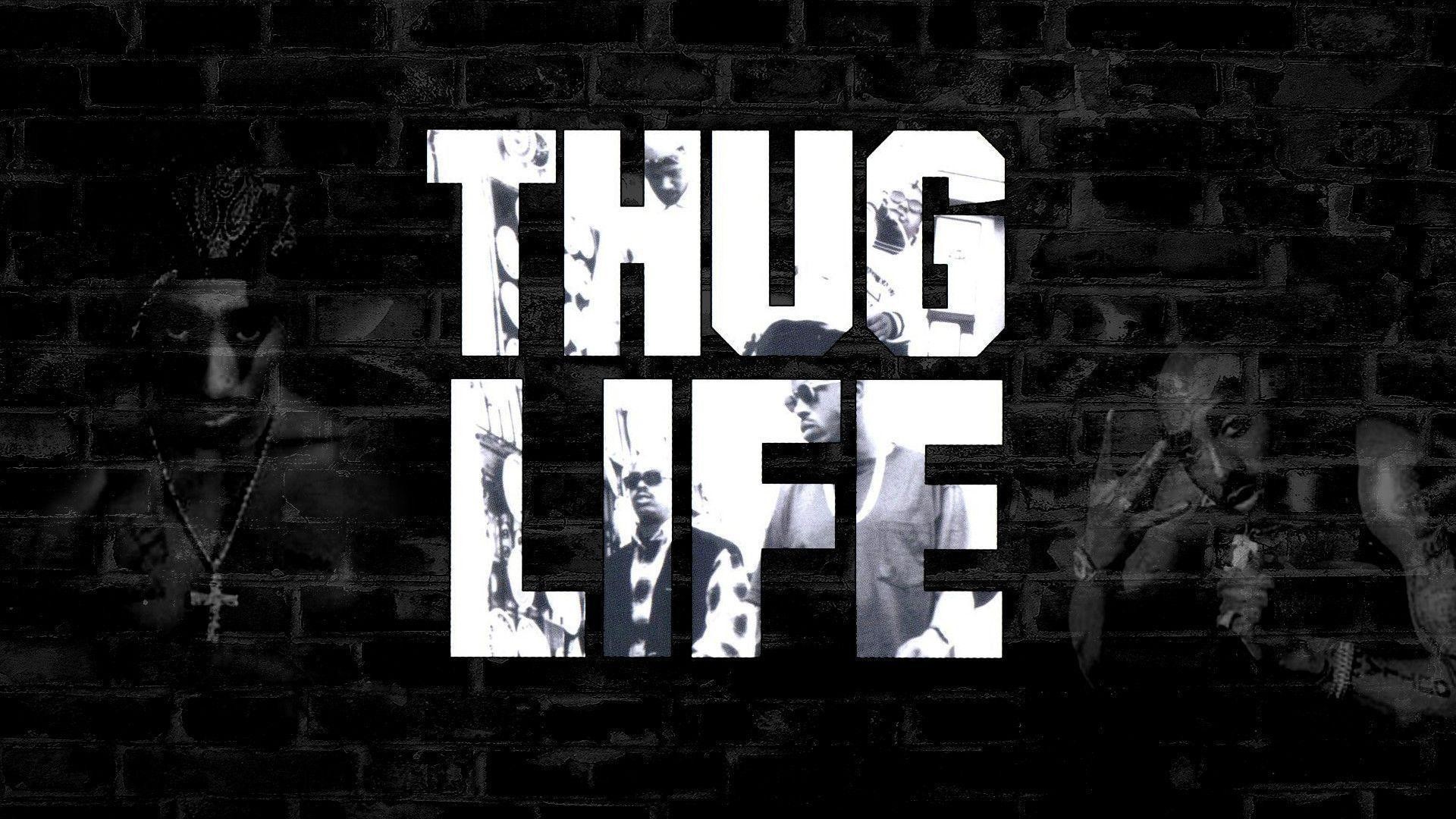 Thug Life, Tupac Shakur, Scritta, Muro di mattoni, Full HD, sfondo Windows 11