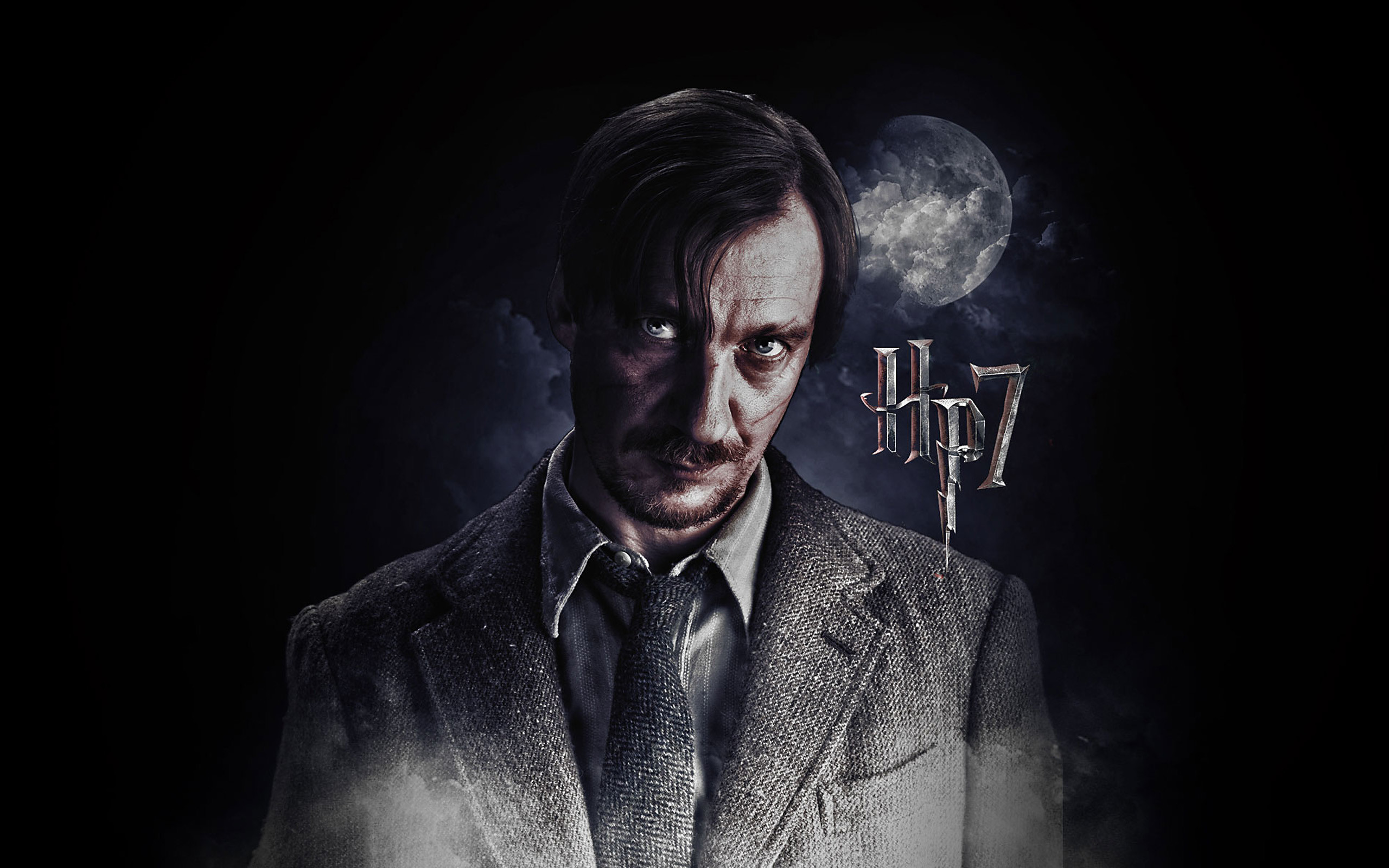 Remus Lupin, David Thewlis, Harry Potter e i Doni della Morte, Luna, sfondo 2K per computer