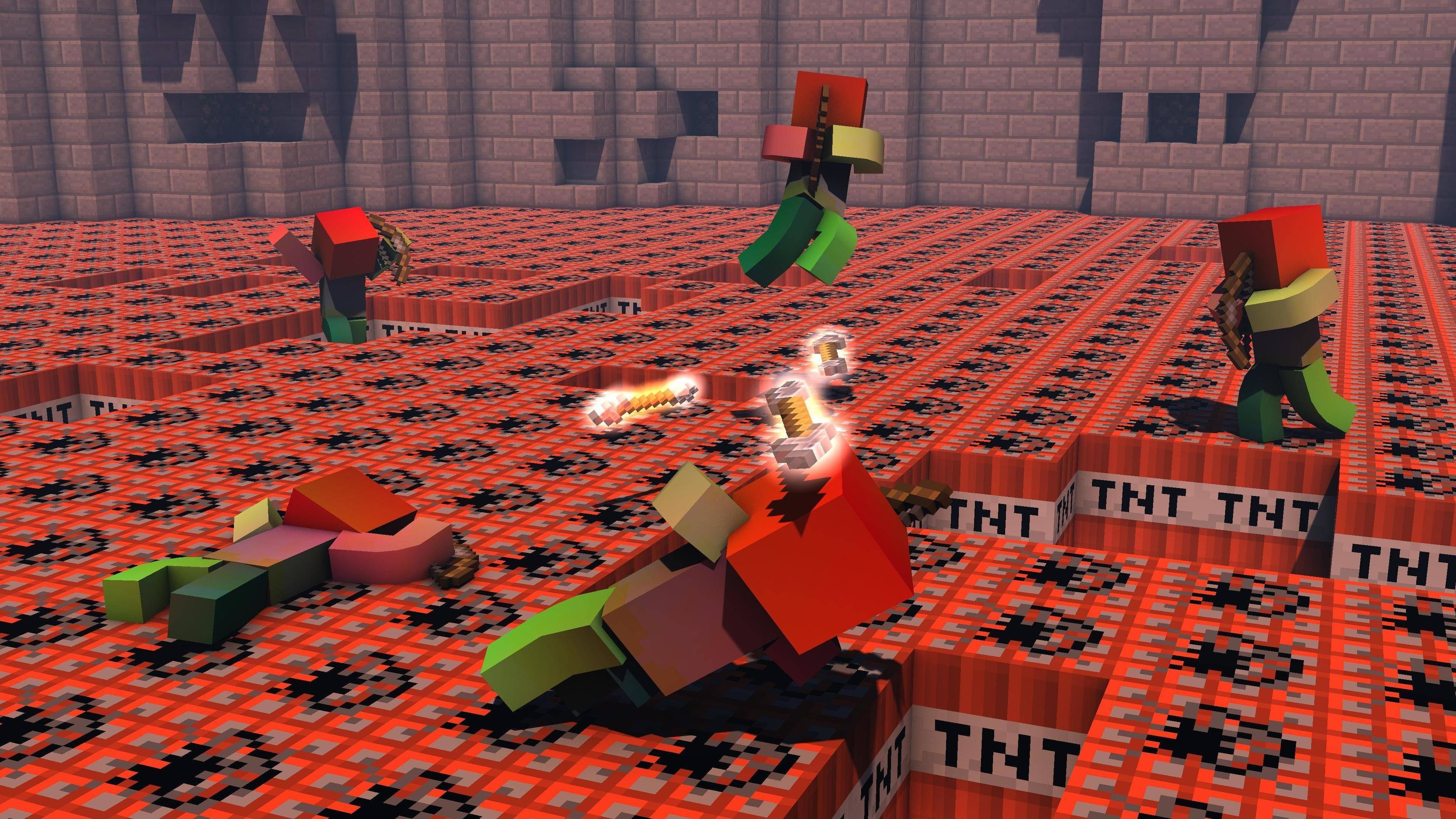 Minecraft, Skin, TNT, Esplosione, 2K, sfondo per PC