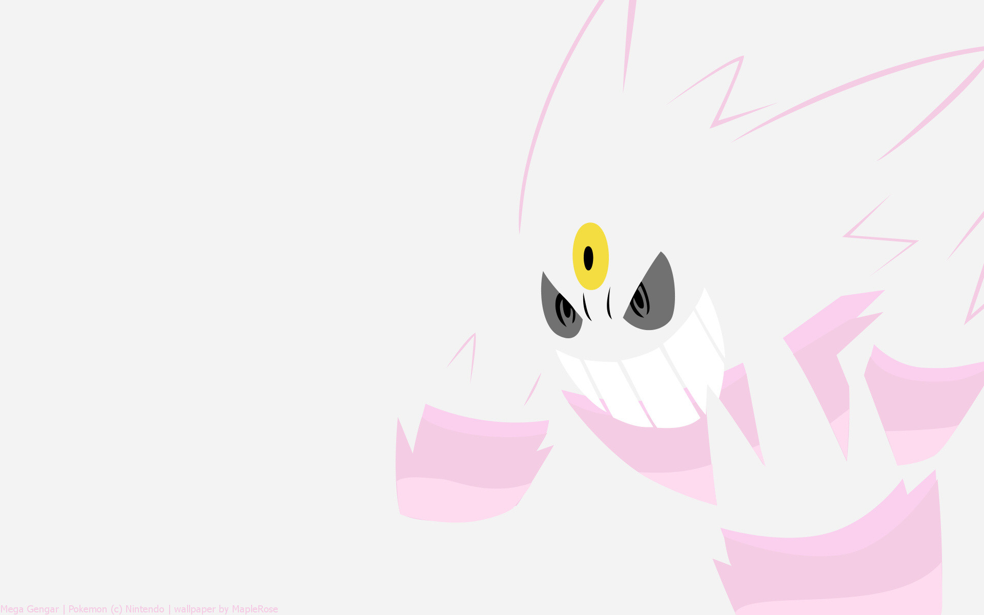 Mega Gengar cromatico, Pokémon, Minimalismo, Sfondo bianco, 1920x1200, wallpaper desktop