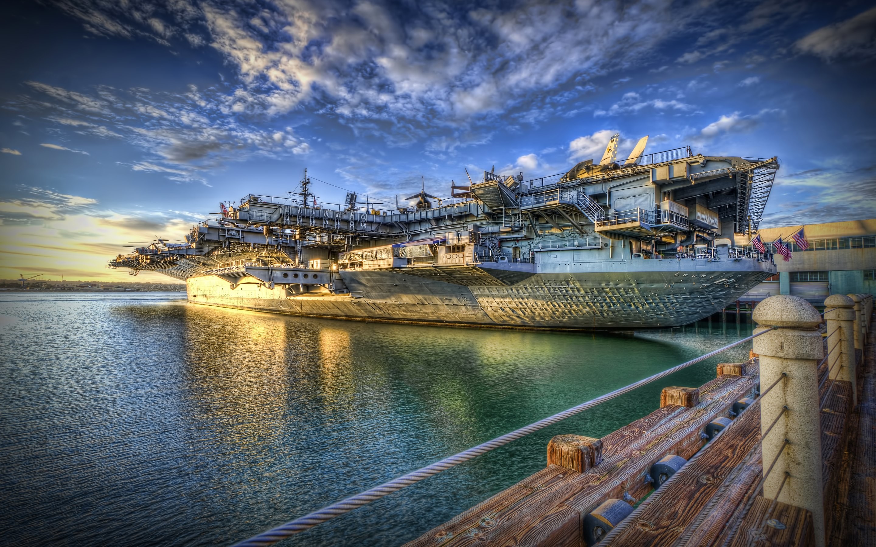 USS Midway, Portaerei, San Diego, HDR, Molo, sfondo desktop