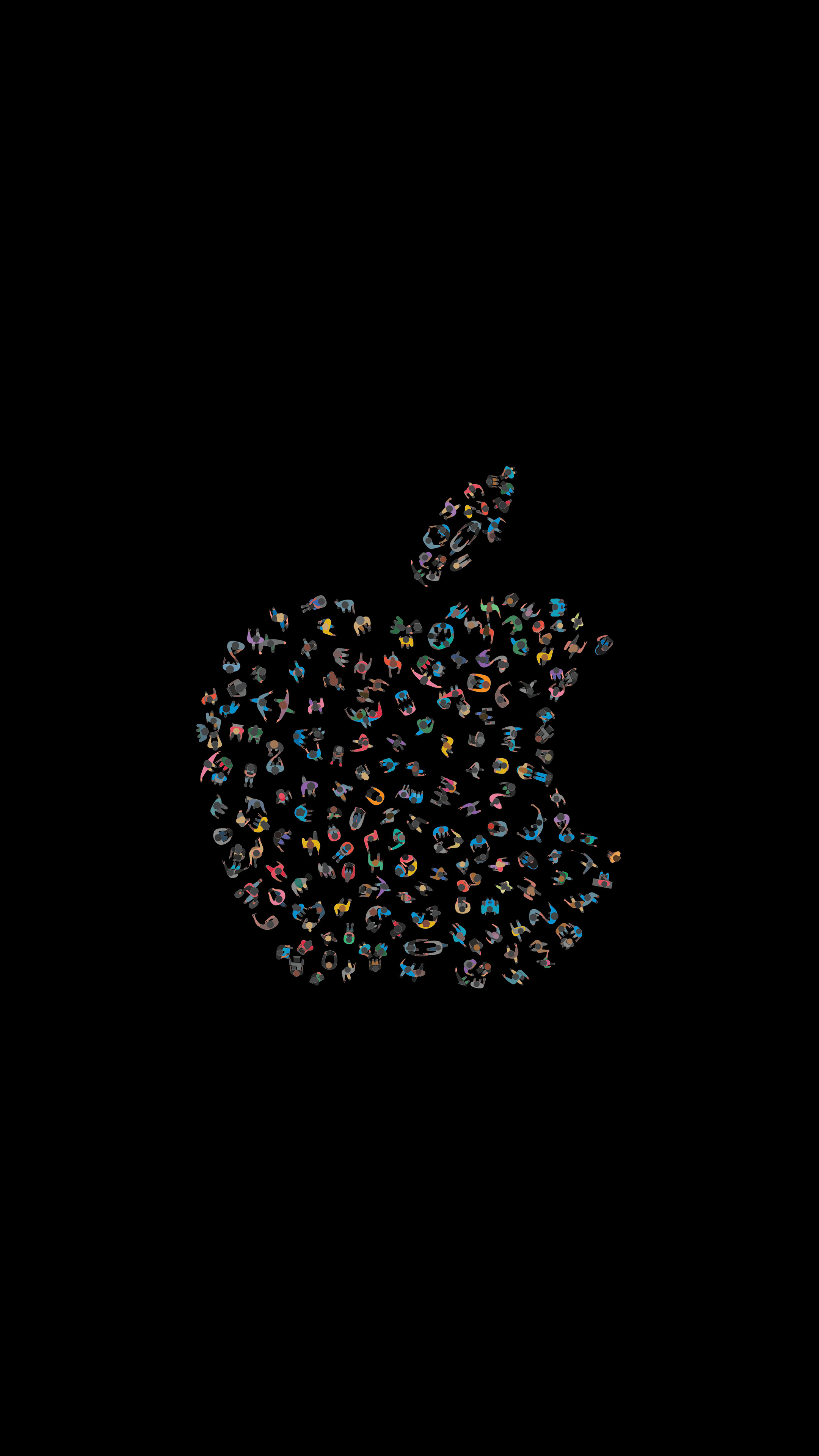 WWDC17, Logo Apple, Apple, Sfondo nero, QHD+, schermata di blocco del cellulare