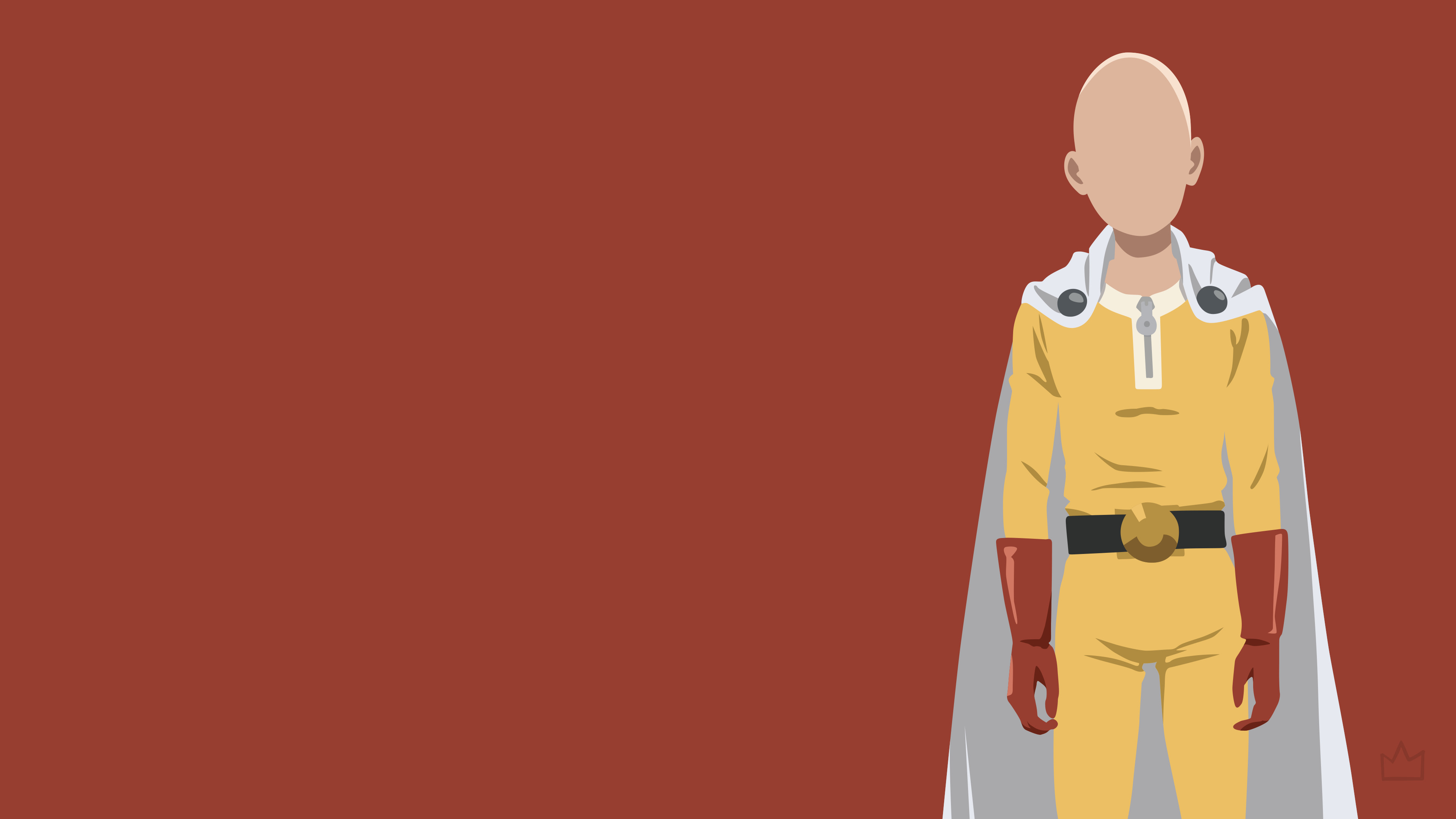 Saitama, One Punch Man, Minimalista, Sfondo rosso, 3840x2160, wallpaper desktop