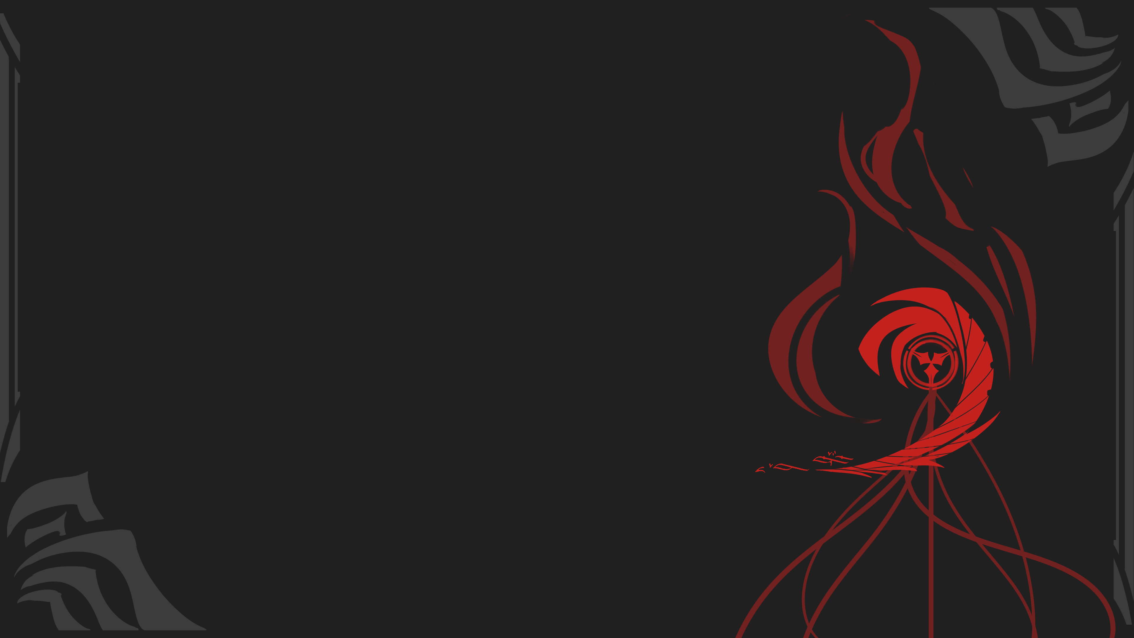 Warframe, Simbolo, Rosso, Sfondo scuro, 3840x2160, wallpaper desktop