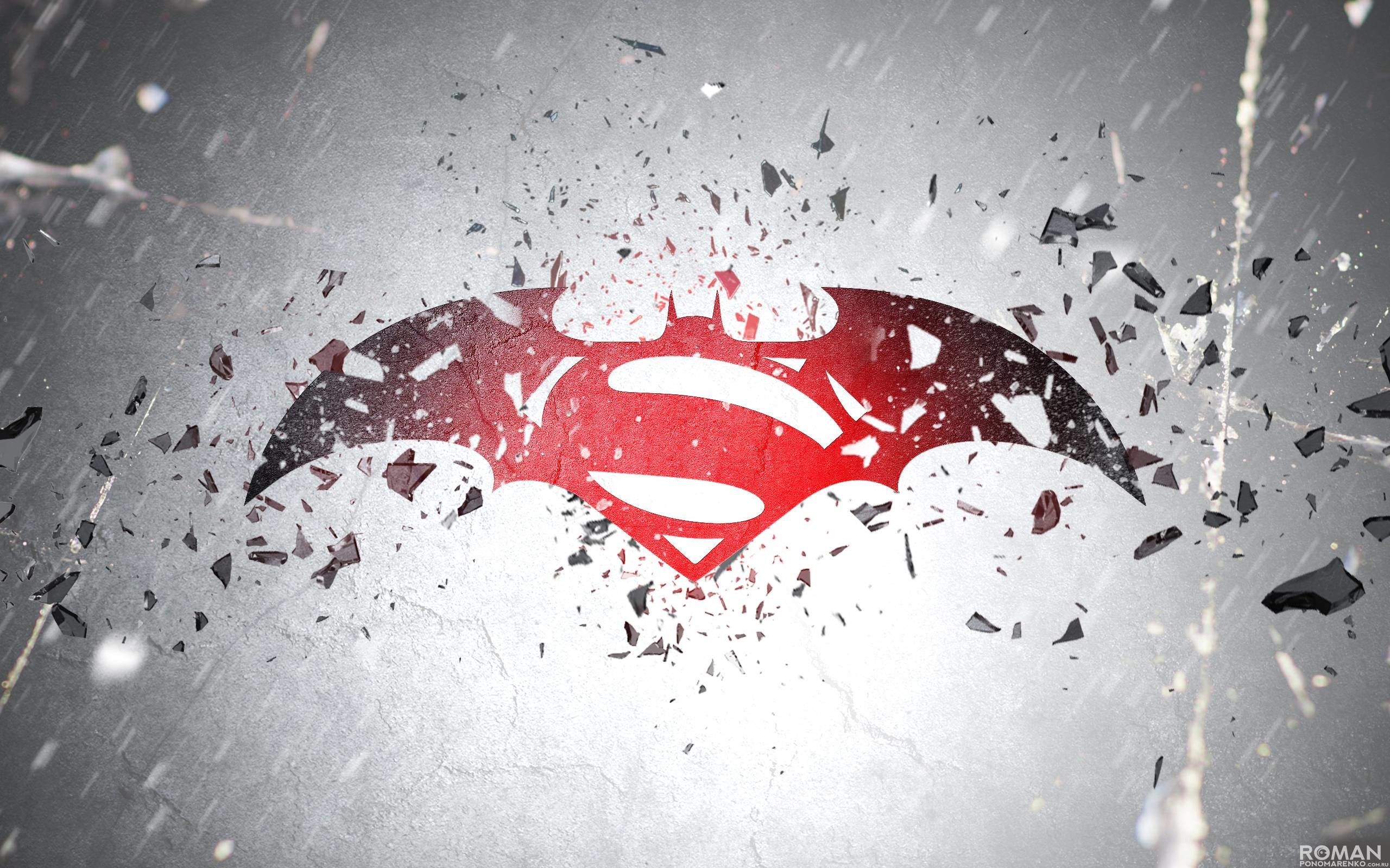 Batman v Superman: Dawn of Justice, Logo, Frammenti, Rosso, 2K, sfondo desktop